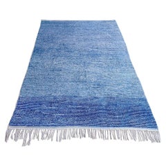 Vintage Moroccan Rug in Various Shades of Blue