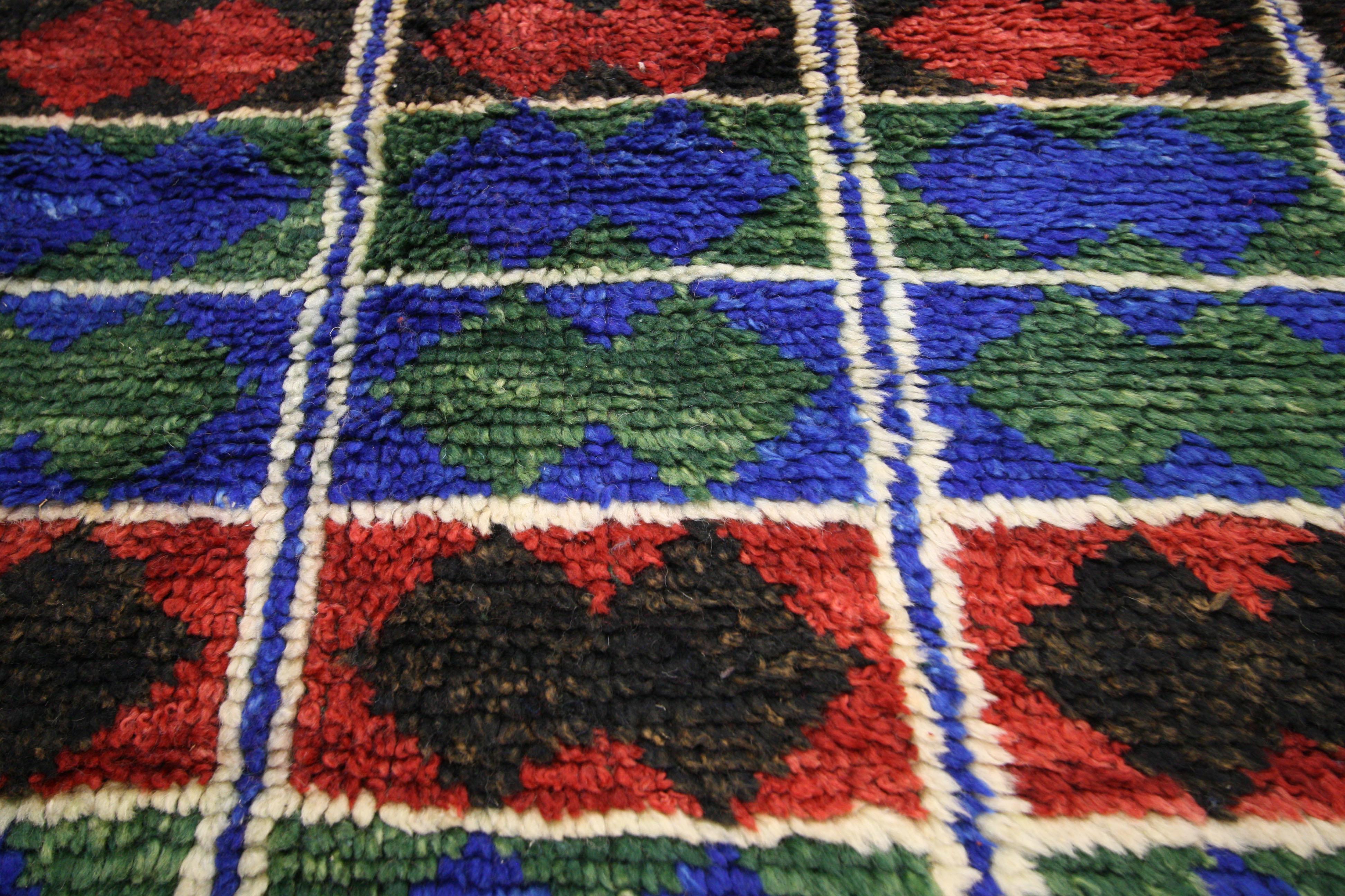 Marokkanischer Vintage-Teppich, Midcentury Modern Meets Boho Chic, Vintage (Handgeknüpft) im Angebot