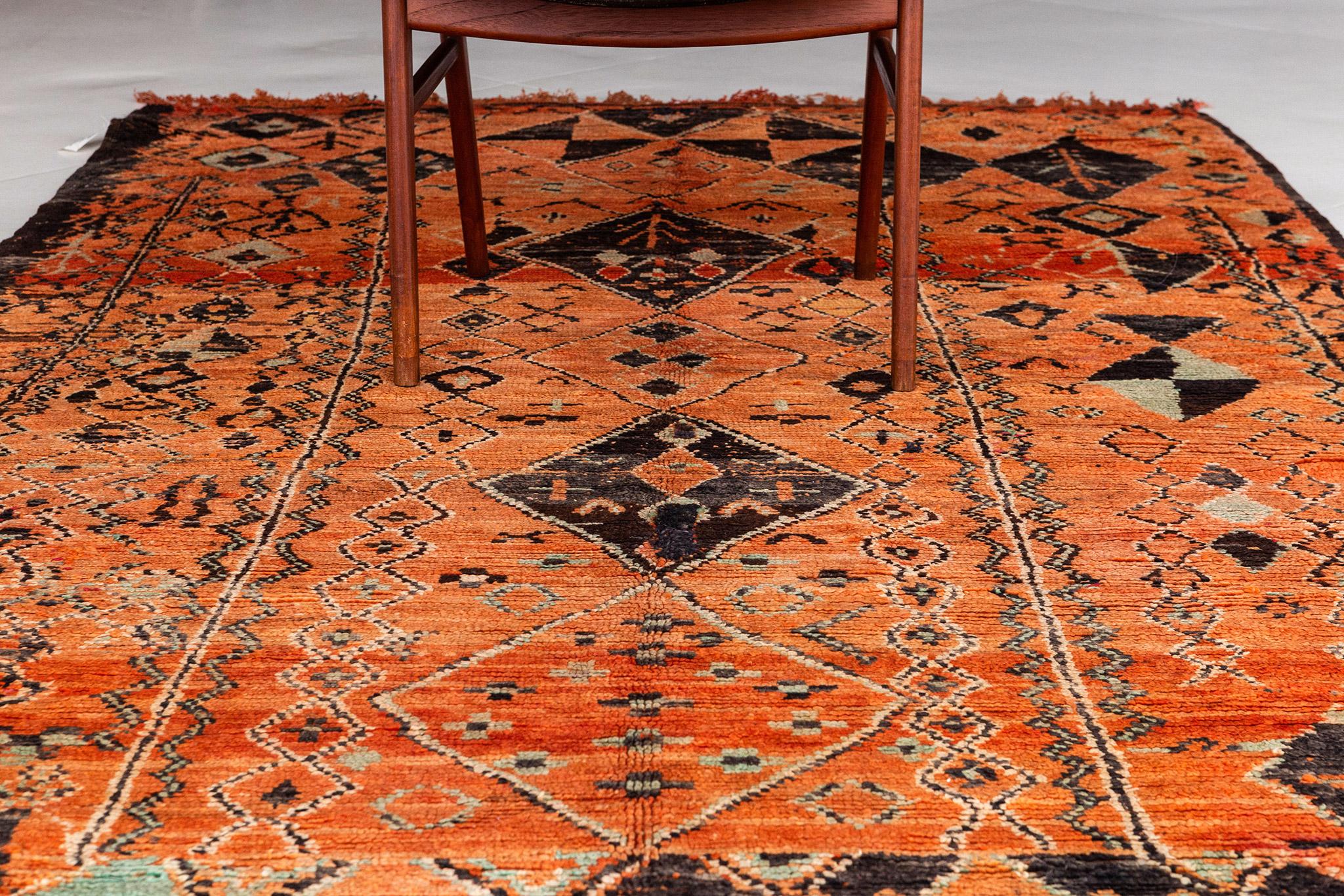 Mid-20th Century Vintage Moroccan Rug Middle Atlas Tribe Atlas Collection For Sale