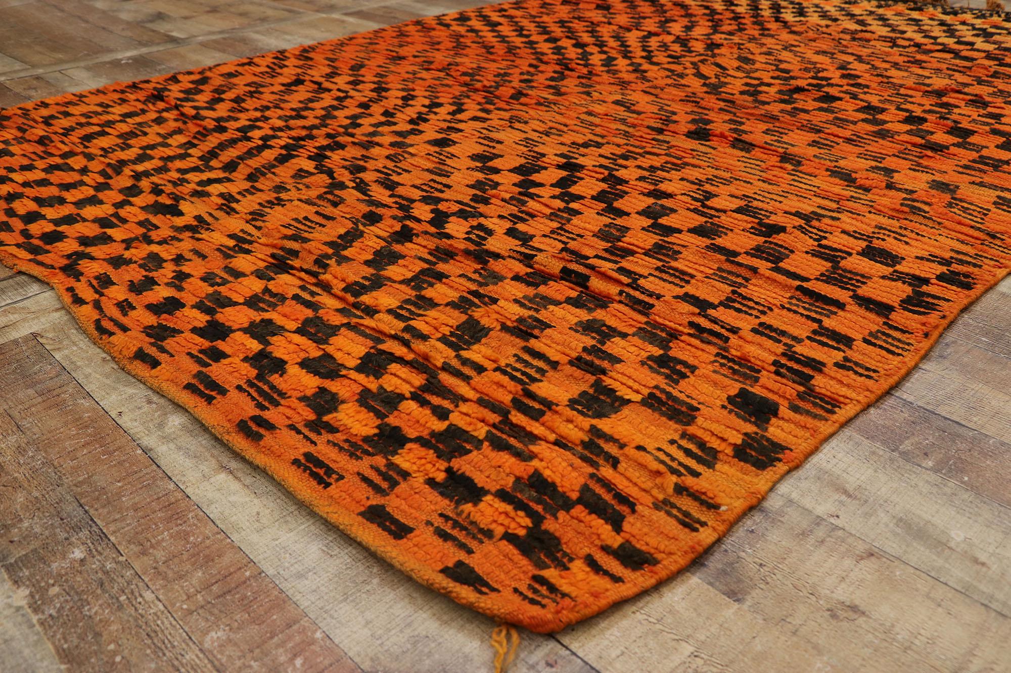 20th Century Vintage Moroccan Rug, Nomadic Charm Meets Rugged Beauty For Sale