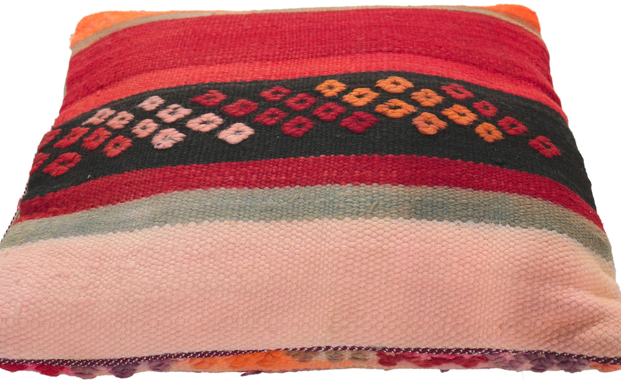 Bohemian Vintage Moroccan Rug Pillow by Berber Tribes of Morocco For Sale