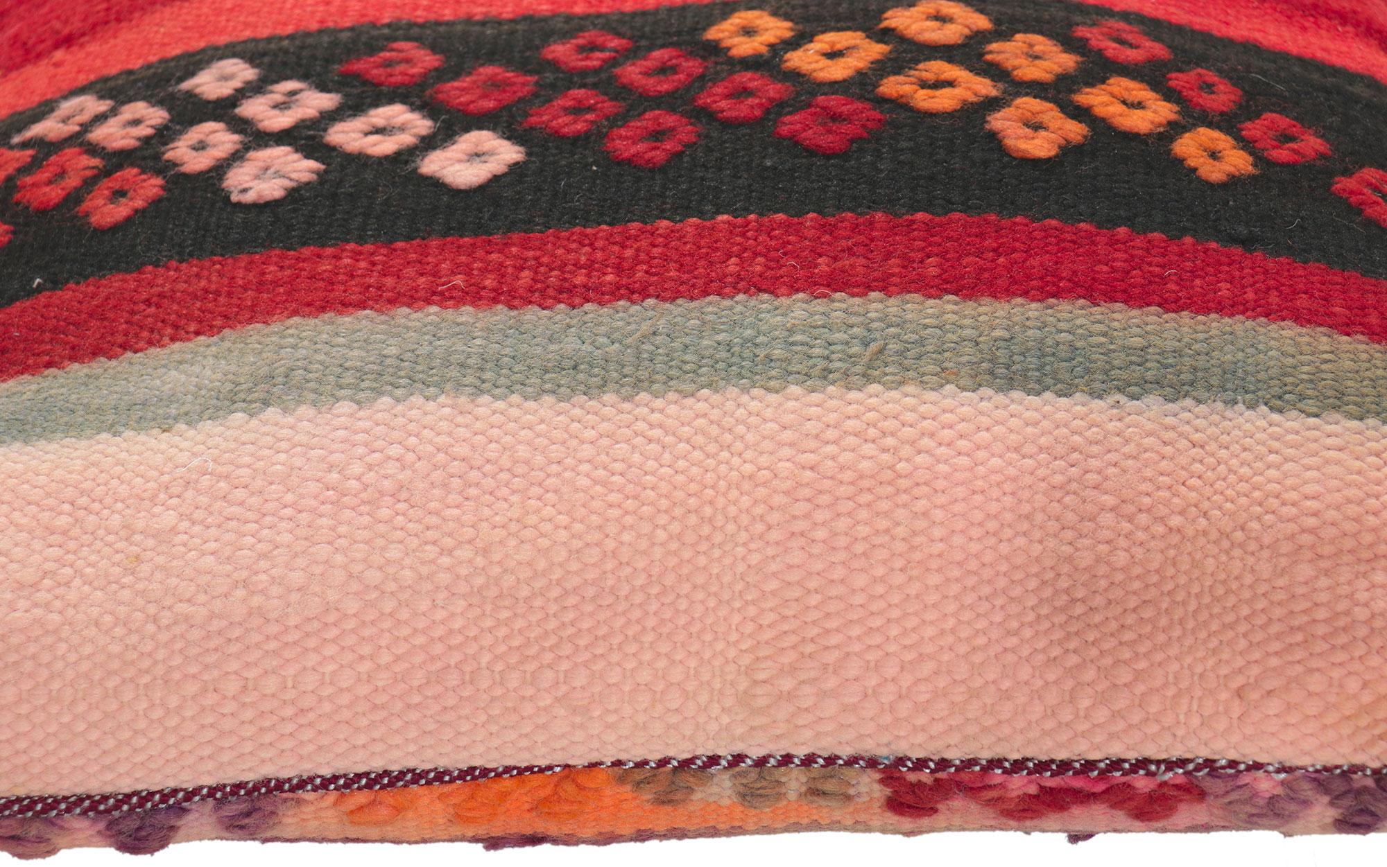 Hand-Woven Vintage Moroccan Rug Pillow by Berber Tribes of Morocco For Sale