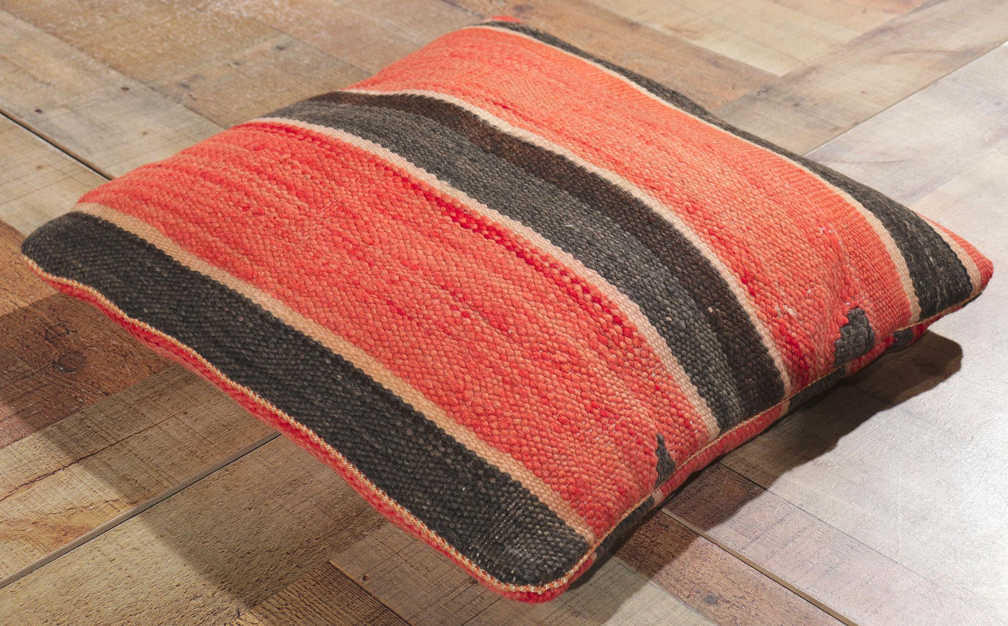 20th Century Vintage Moroccan Rug Pillow by Berber Tribes of Morocco For Sale