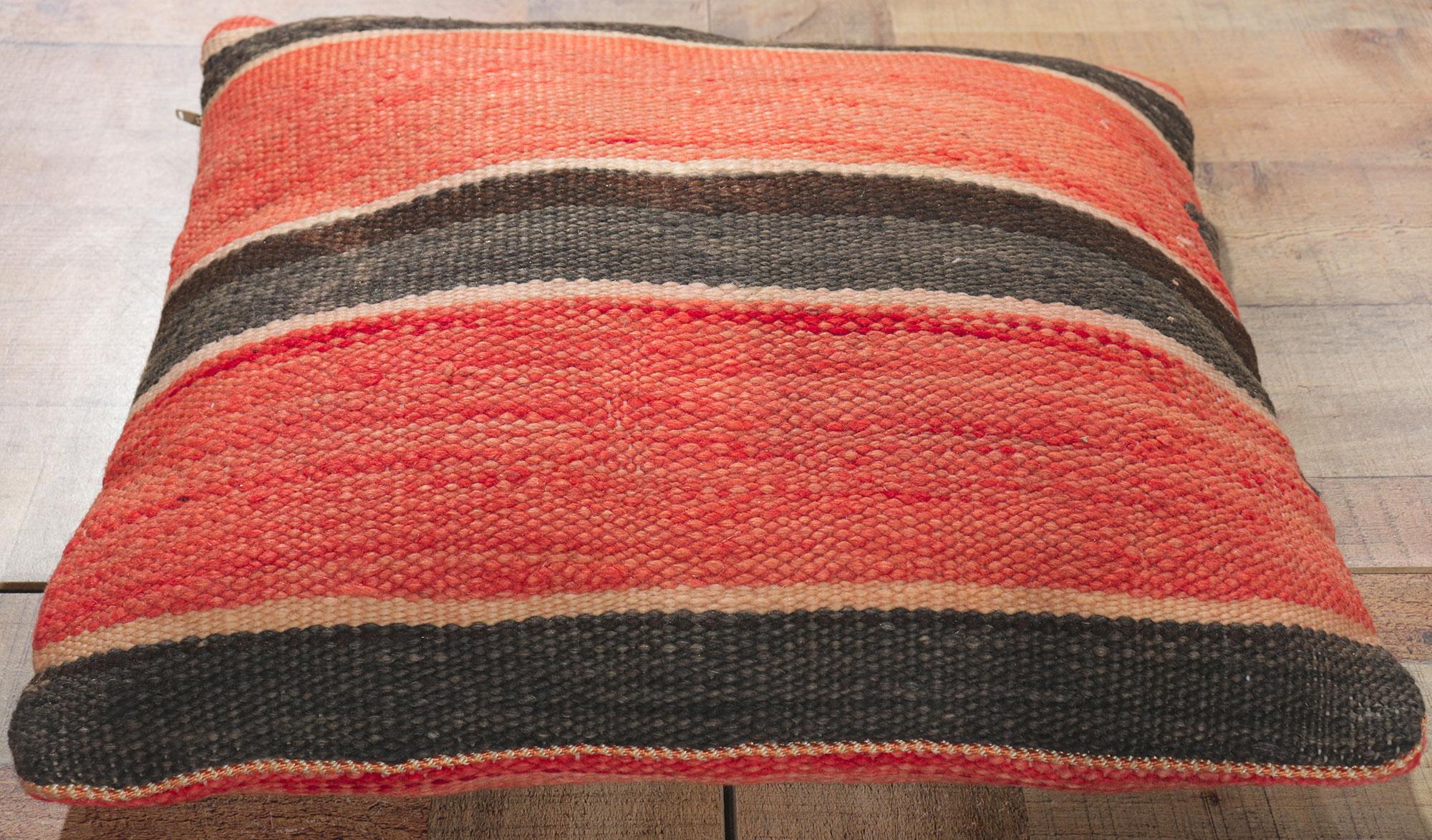 Wool Vintage Moroccan Rug Pillow by Berber Tribes of Morocco For Sale