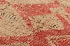 Vintage Moroccan Rug, Pink & Beige with Geometric Patterns - Rug & Kilim