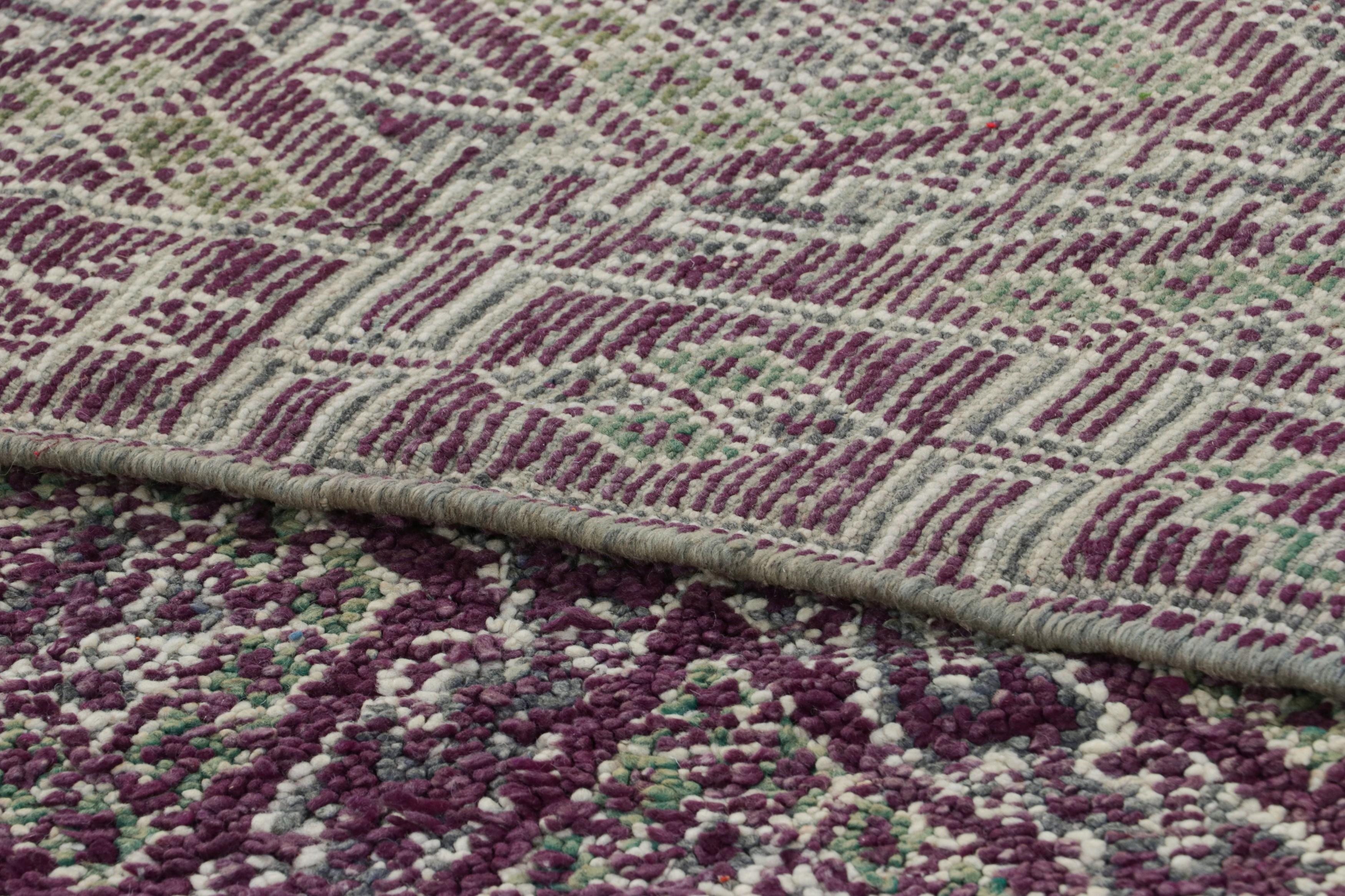 Vintage Marokkanischer Teppich, Lila & Beige mit Rautenmustern - Rug & Kilim (Wolle) im Angebot