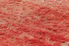 Tapis marocain vintage, rouge et beige avec motifs de diamants - Rug & Kilim