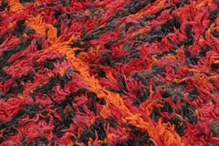 Vintage Moroccan Rug, Red & Black with Abstract Patterns - Rug & Kilim