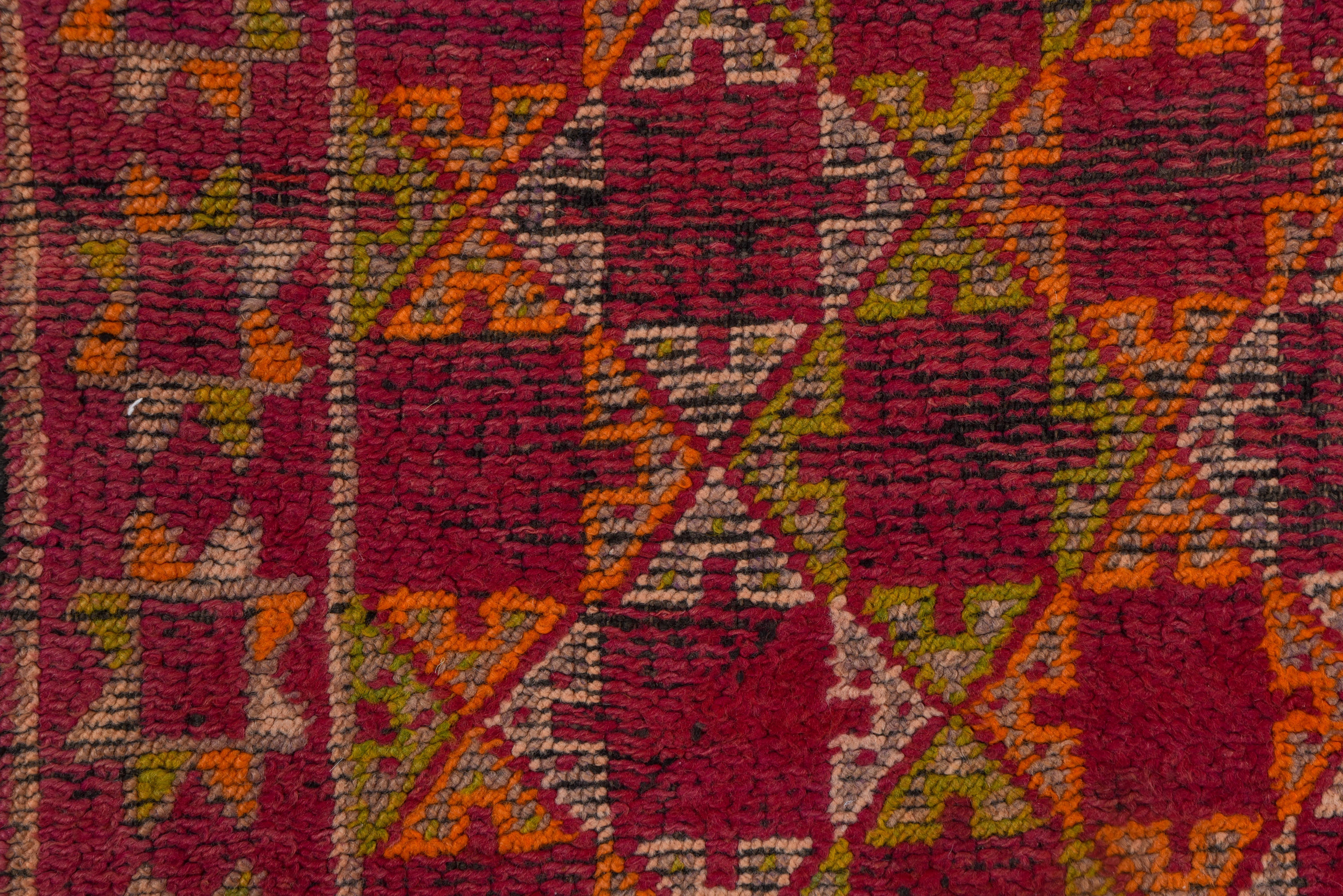 XX secolo Tappeto marocchino vintage a fondo rosso con motivo a stella in vendita
