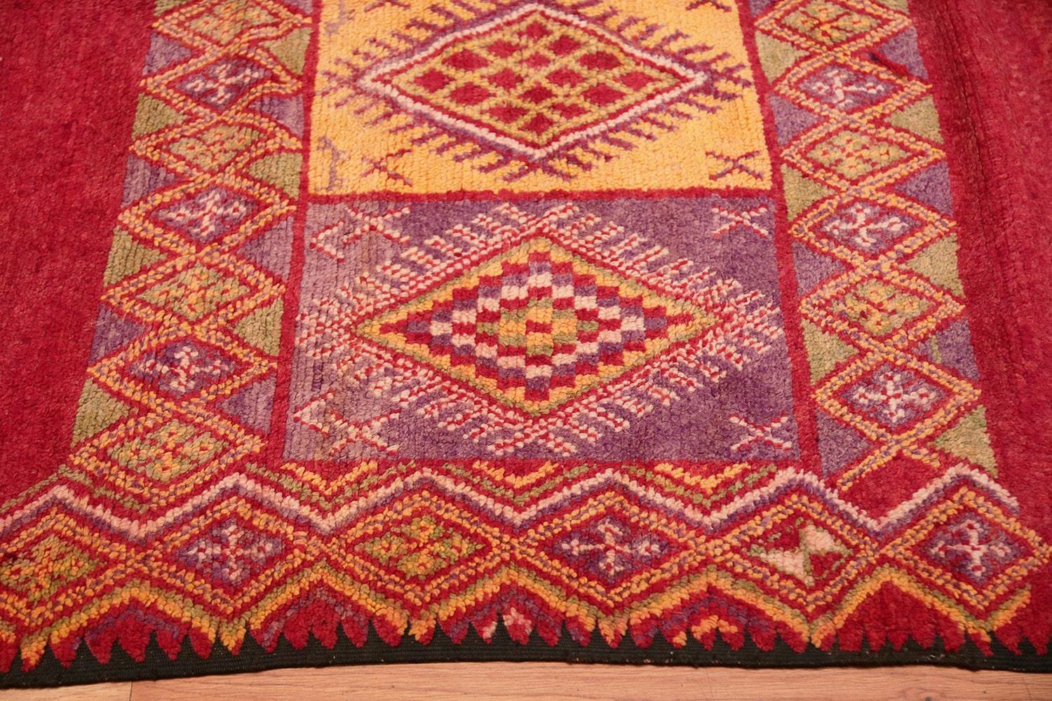 Vintage Moroccan Rug, Country Of Origin: Morocco, Circa date: Mid 20th Century, Size: 5 ft. 3 in x 16 ft. (1.6 m x 4.88 m)

