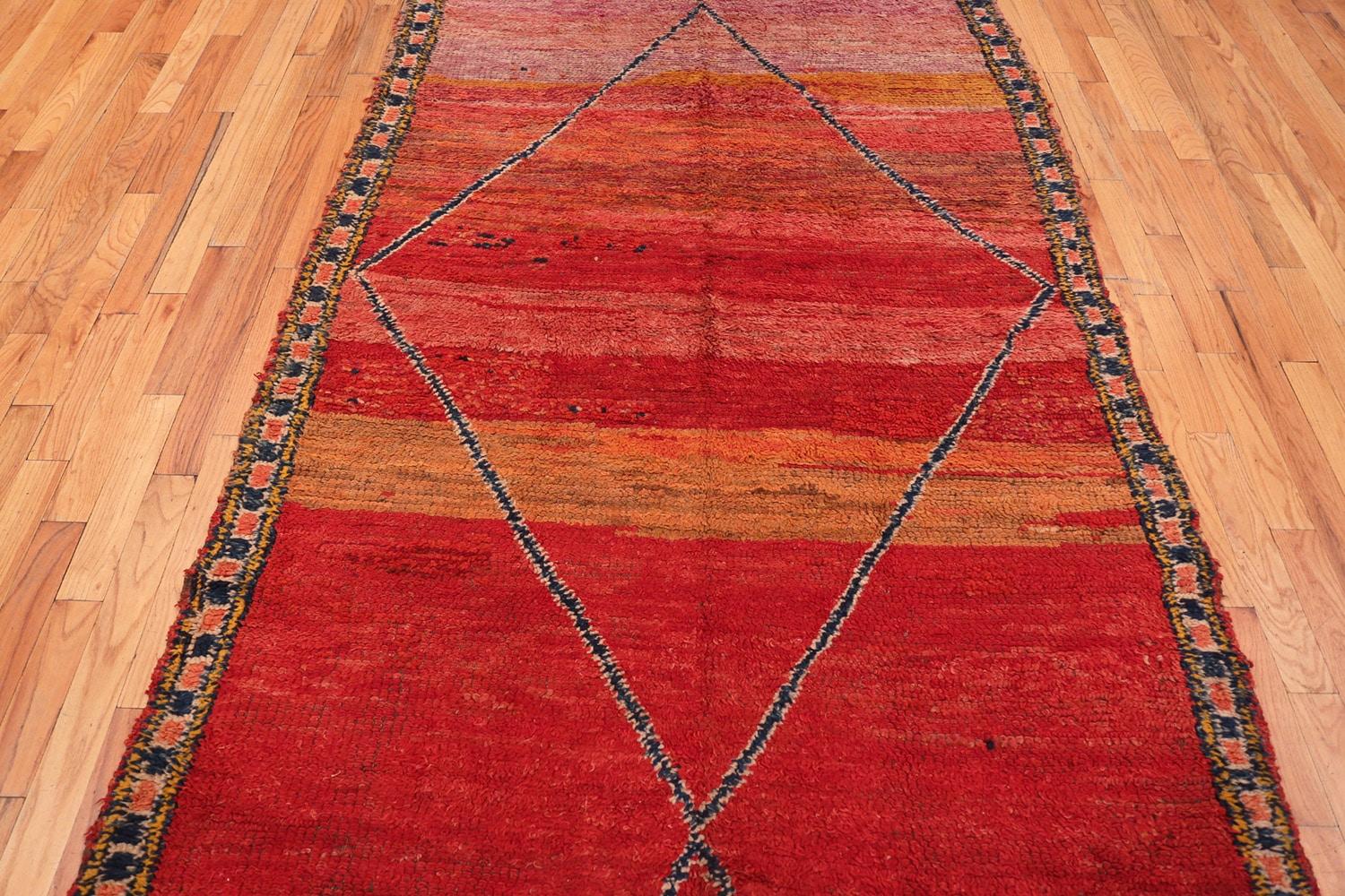 Wool Vintage Moroccan Rug. Size: 5 ft 8 in x 12 ft  For Sale
