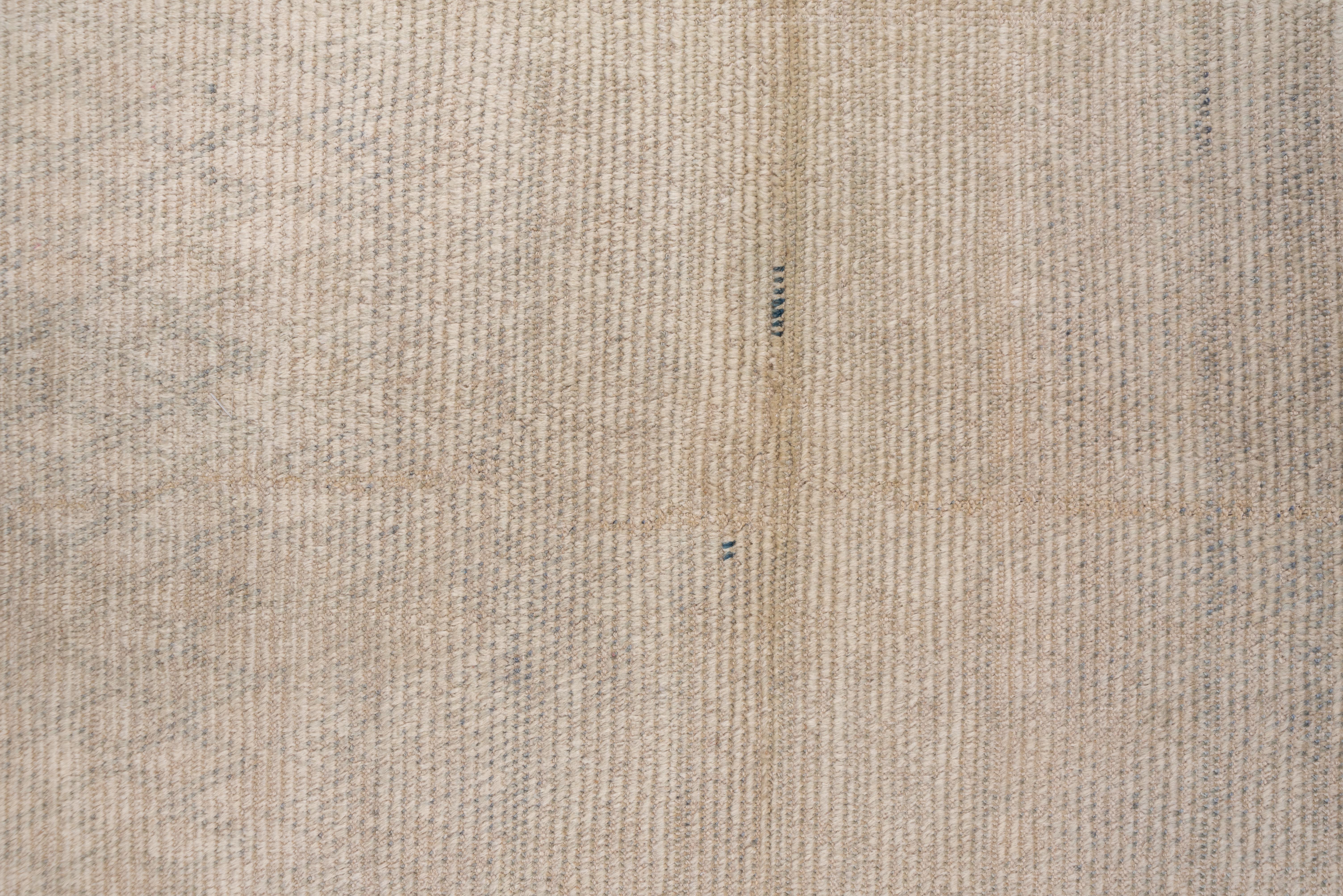 Alfombra Marroquí Vintage Suave Campo Marfil con Sutil Entramado de Diamantes Lana en venta