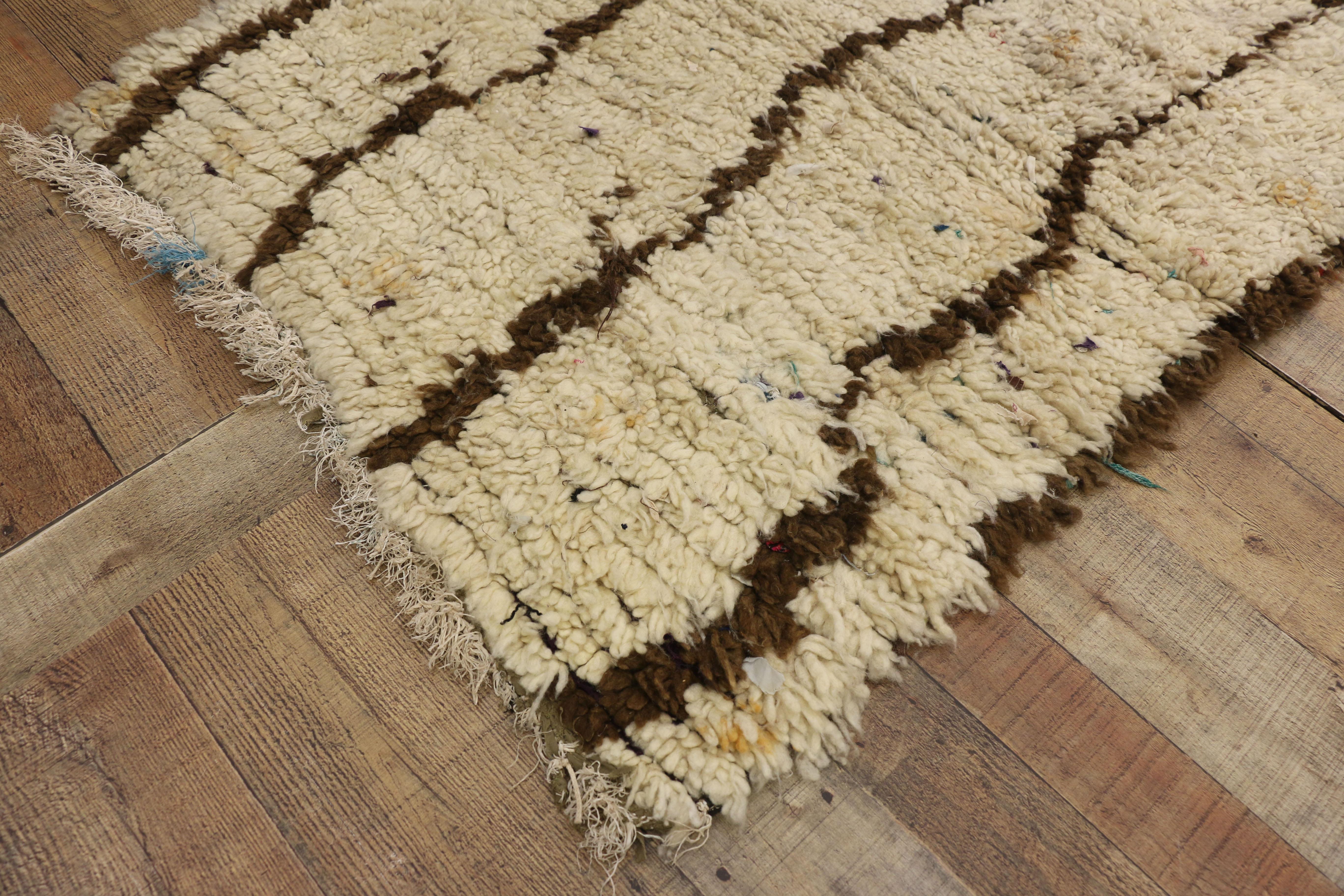 Vintage Moroccan Rug with Abstract Expressionist Style, Berber Boucherouite Rug In Good Condition In Dallas, TX