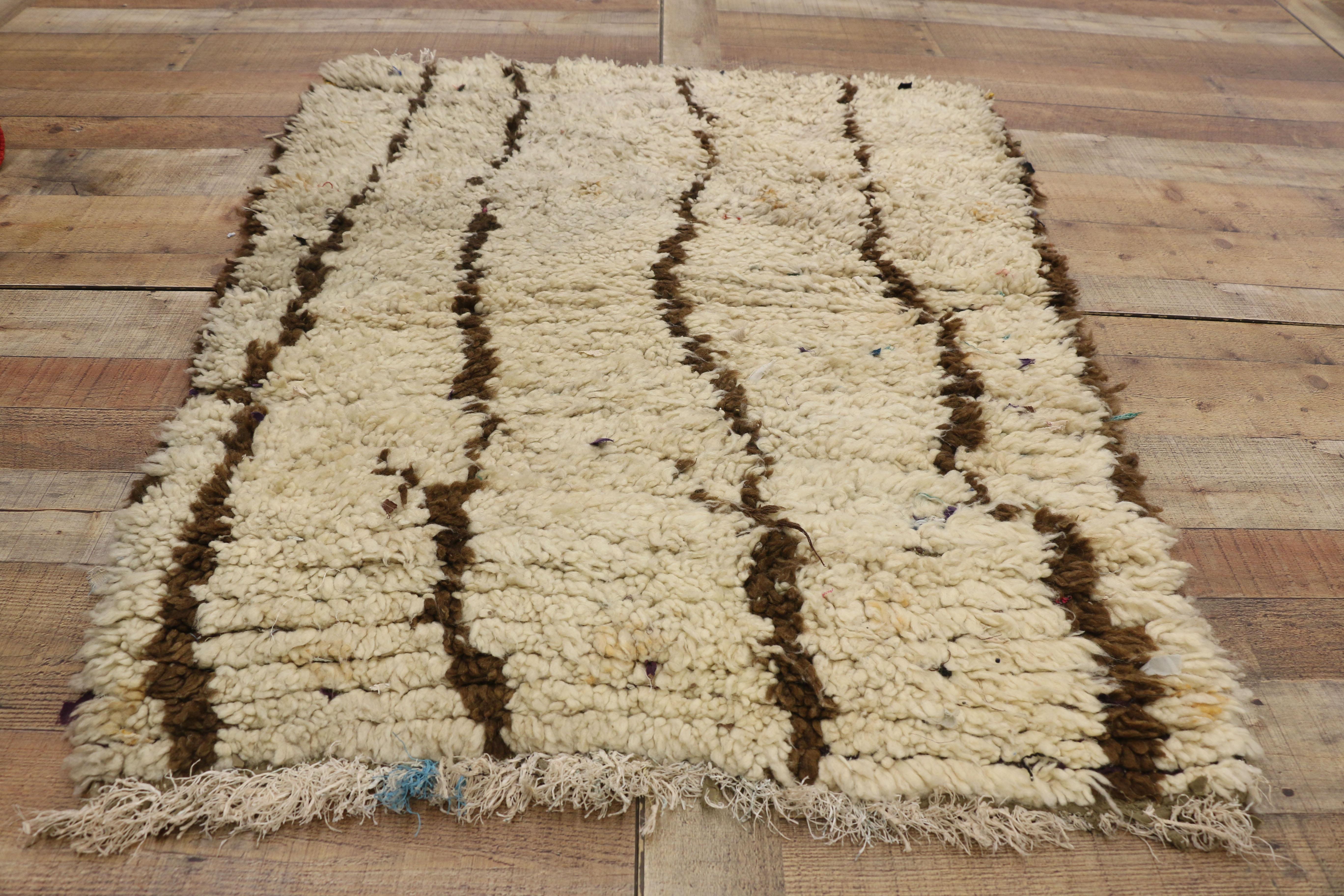 Vintage Moroccan Rug with Abstract Expressionist Style, Berber Boucherouite Rug 2