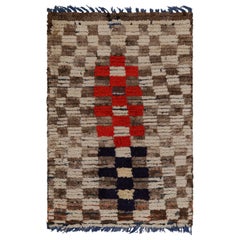 Vintage Moroccan Rug with Beige-Brown Geometric Patterns, from Rug & Kilim