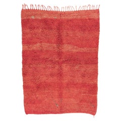 Vintage Red Beni MGuild Rug with Hidden Pattern, Midcentury Meets Cozy Nomad