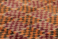 Vintage Marokkanischer Teppich mit geometrischen Mustern in Orange, Rot und Grau - Rug & Kilim