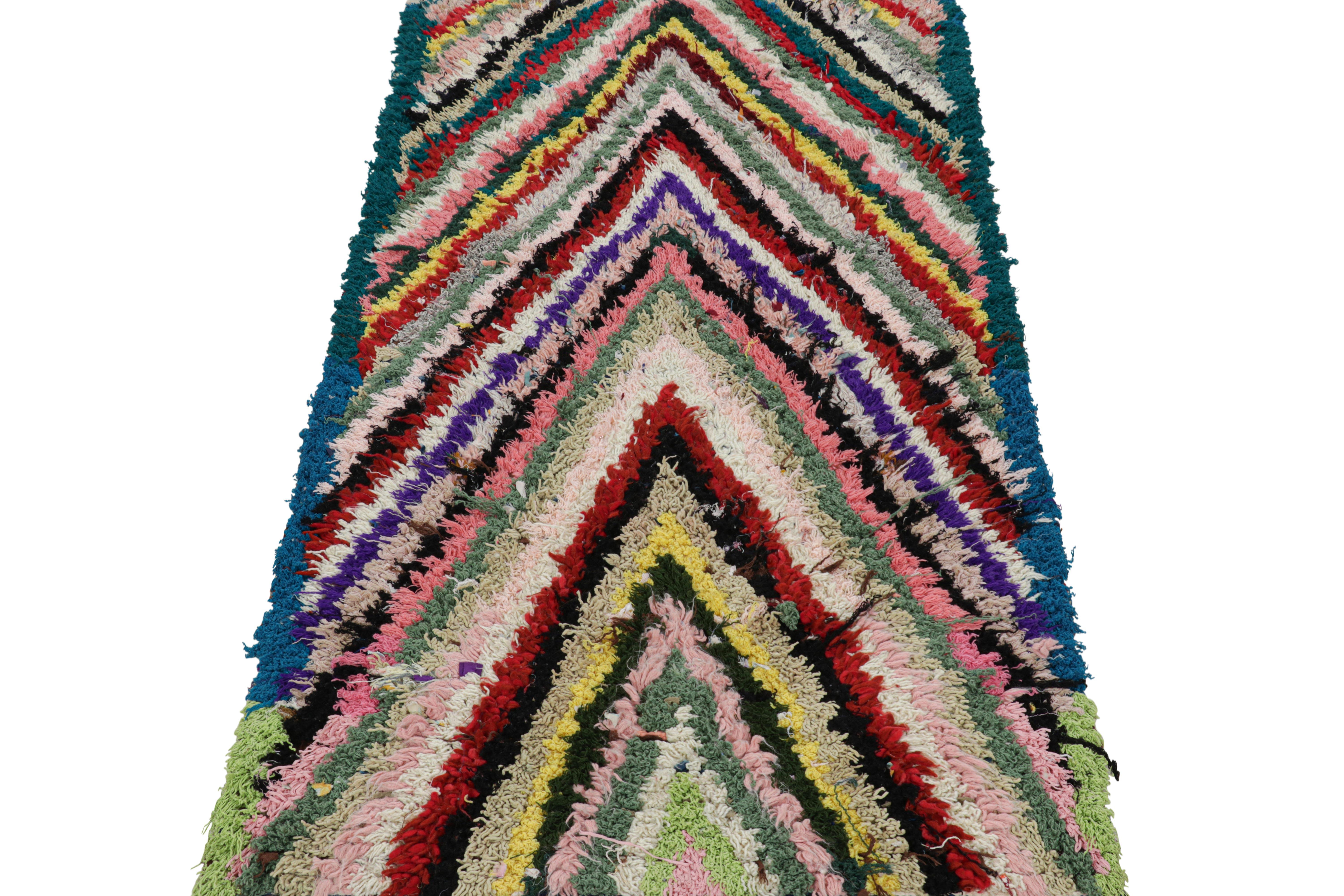 Vintage Moroccan Rug with Polychromatic Chevron Patterns, from Rug & Kilim In Good Condition For Sale In Long Island City, NY
