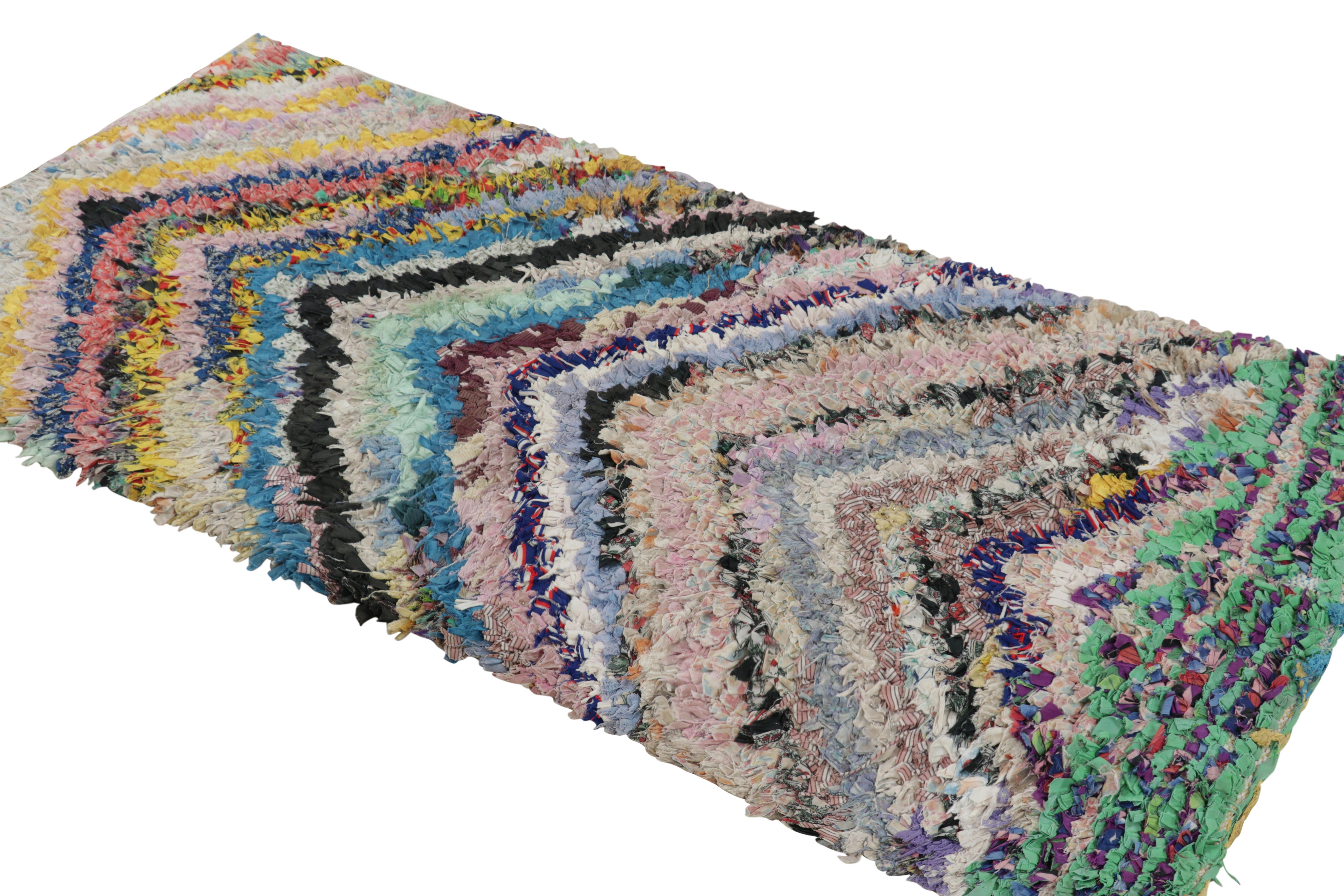 Mid-20th Century Vintage Moroccan Rug with Polychromatic Chevron Patterns, from Rug & Kilim For Sale