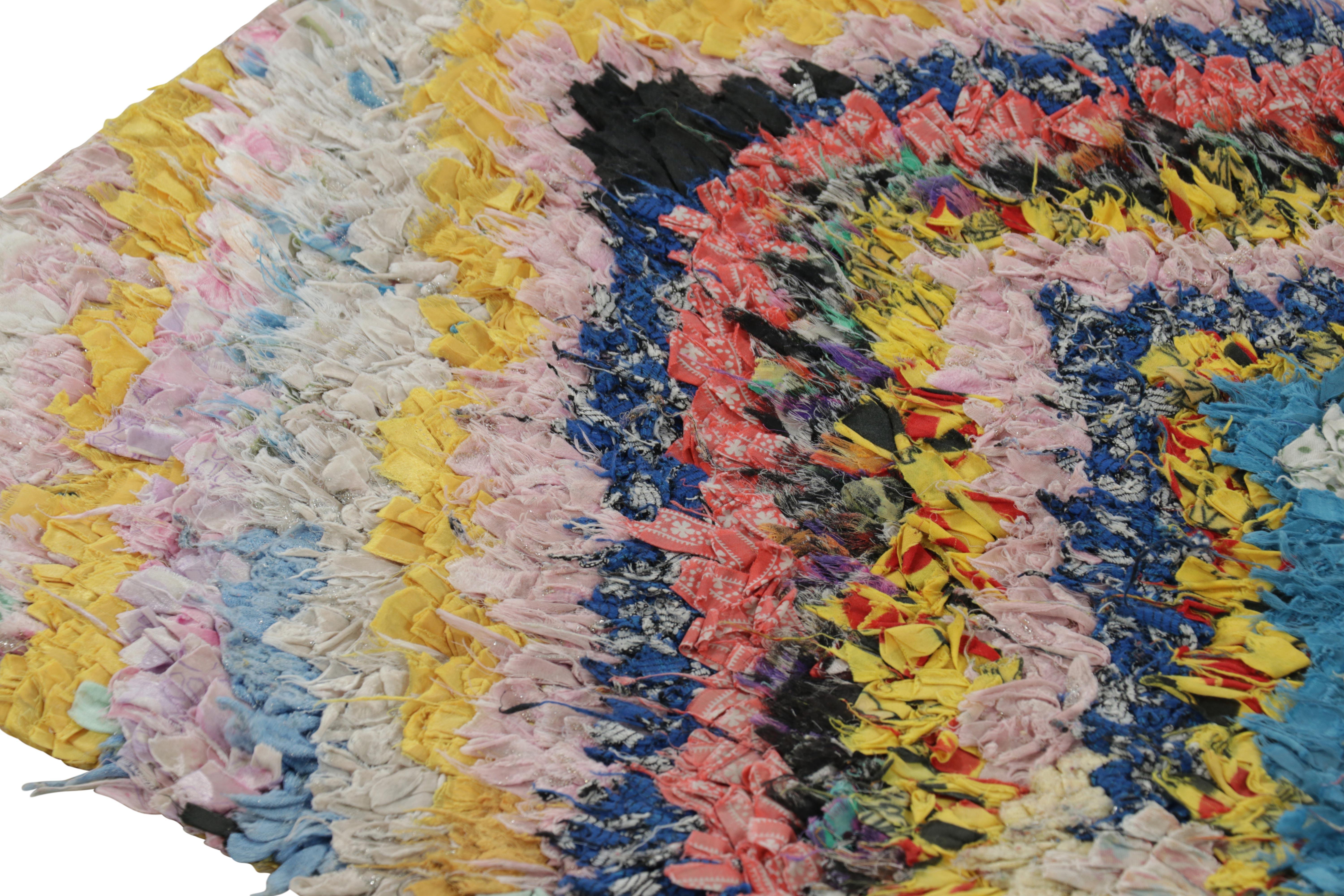 Wool Vintage Moroccan Rug with Polychromatic Chevron Patterns, from Rug & Kilim For Sale
