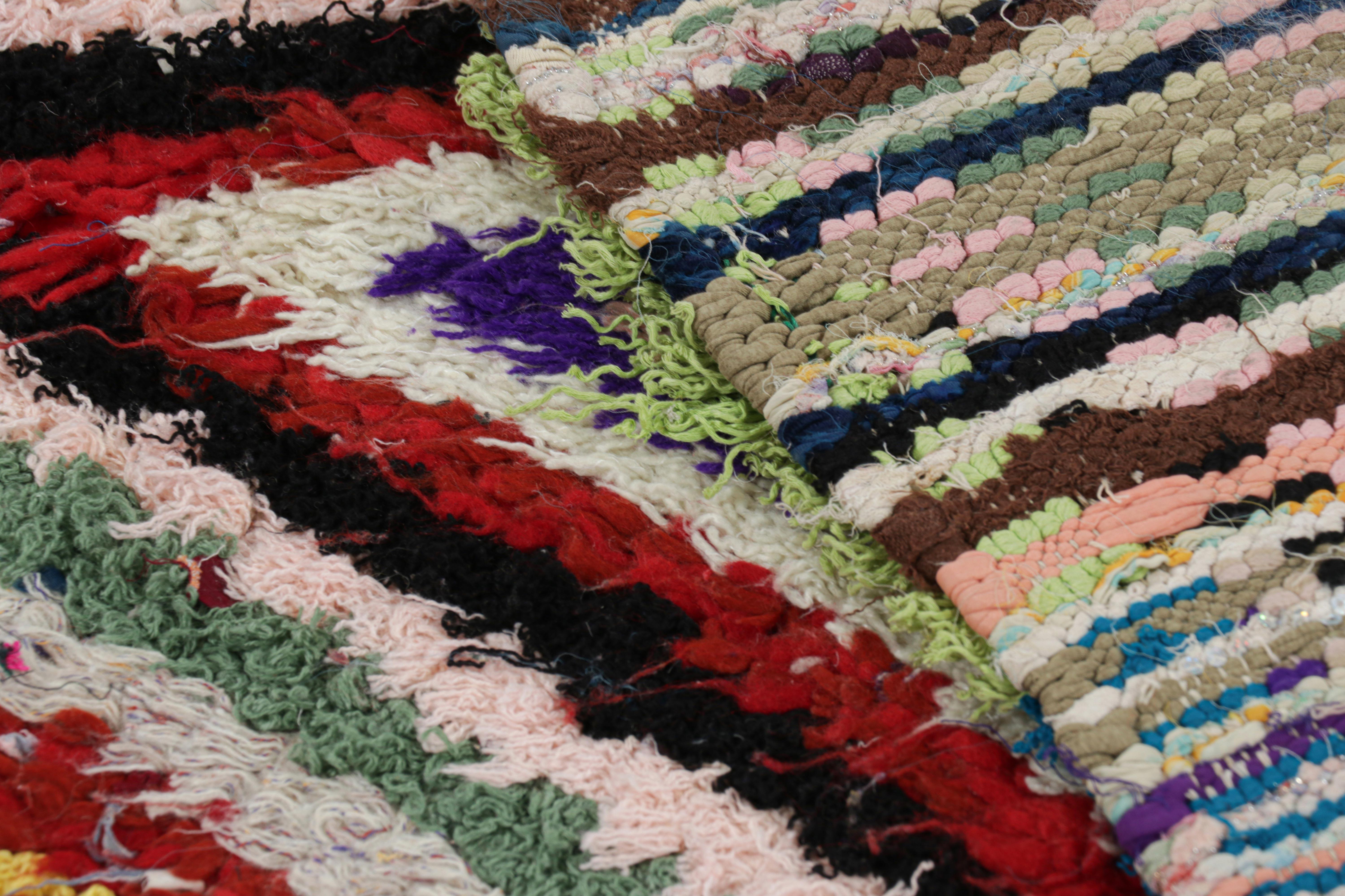 Vintage Moroccan Rug with Polychromatic Chevron Patterns, from Rug & Kilim For Sale 1
