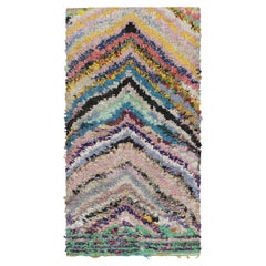 Marokkanischer Vintage-Teppich mit polychromen Chevron-Mustern, von Rug & Kilim