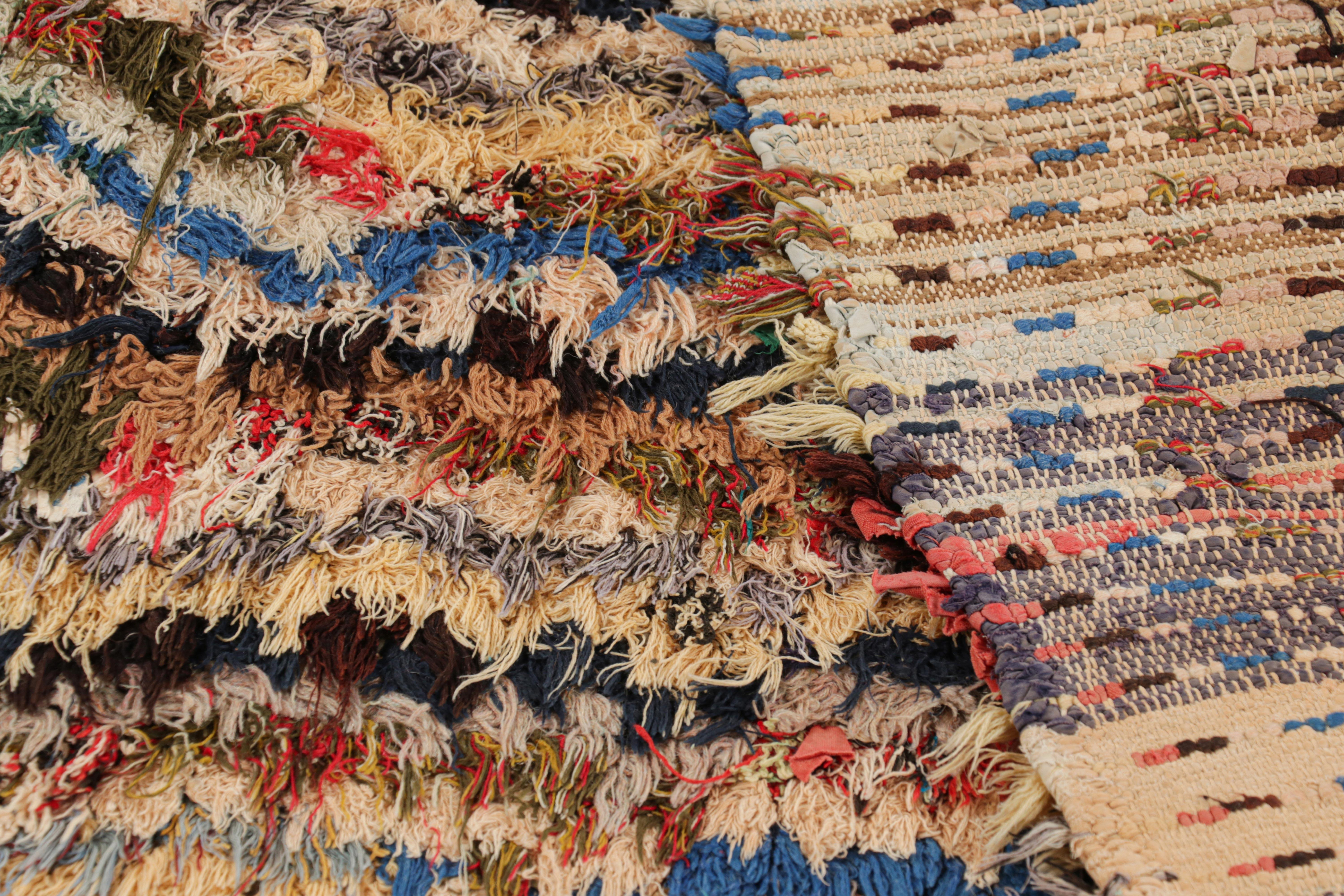 Vintage Moroccan Rug with Polychromatic Chevrons and Medallions  Rug & Kilim For Sale 2