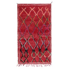 Vintage Moroccan Rug with Polychromatic Diamond Medallion, from Rug & Kilim