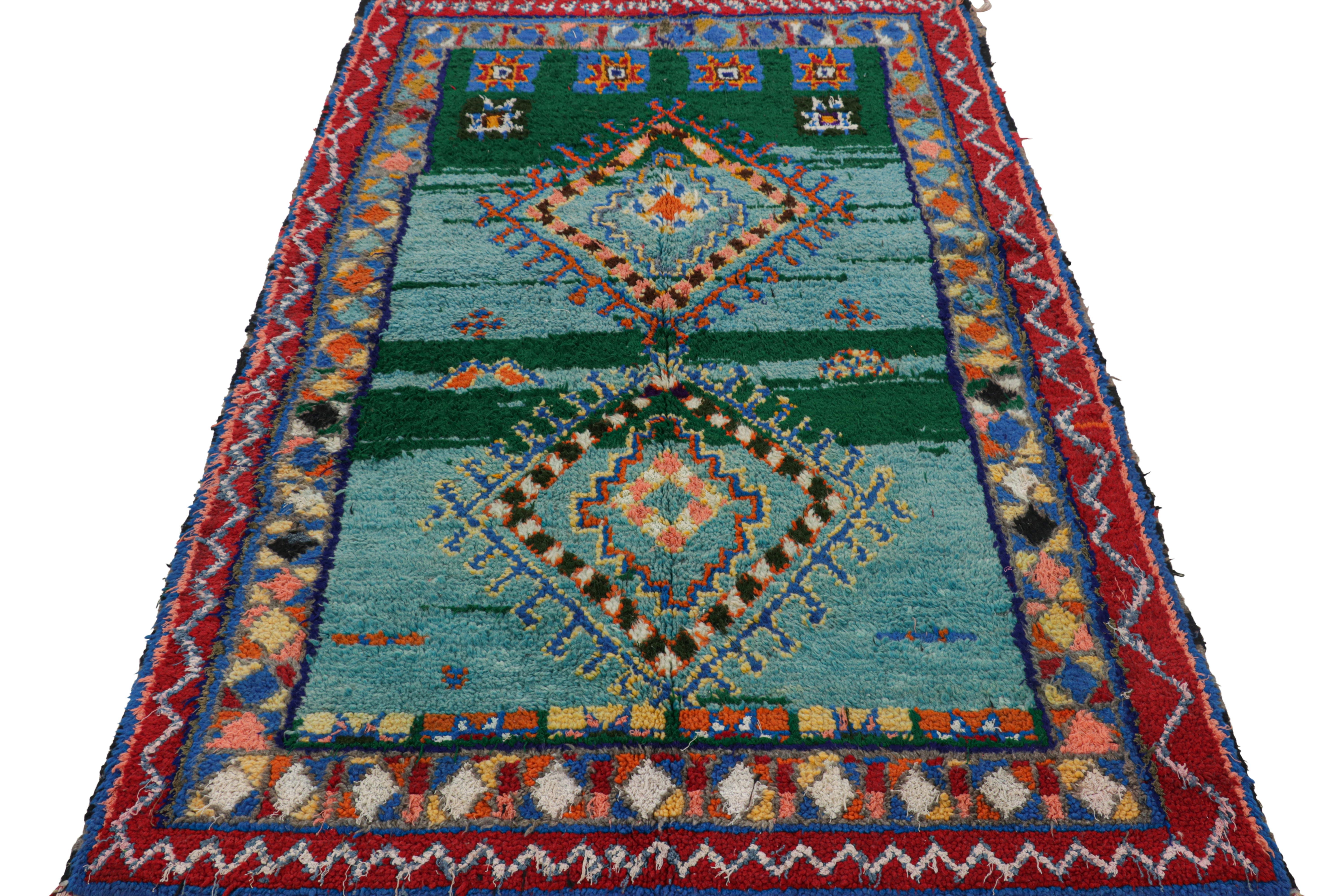 Vintage Moroccan Rug with Polychromatic Diamond Medallions, from Rug & Kilim In Good Condition For Sale In Long Island City, NY