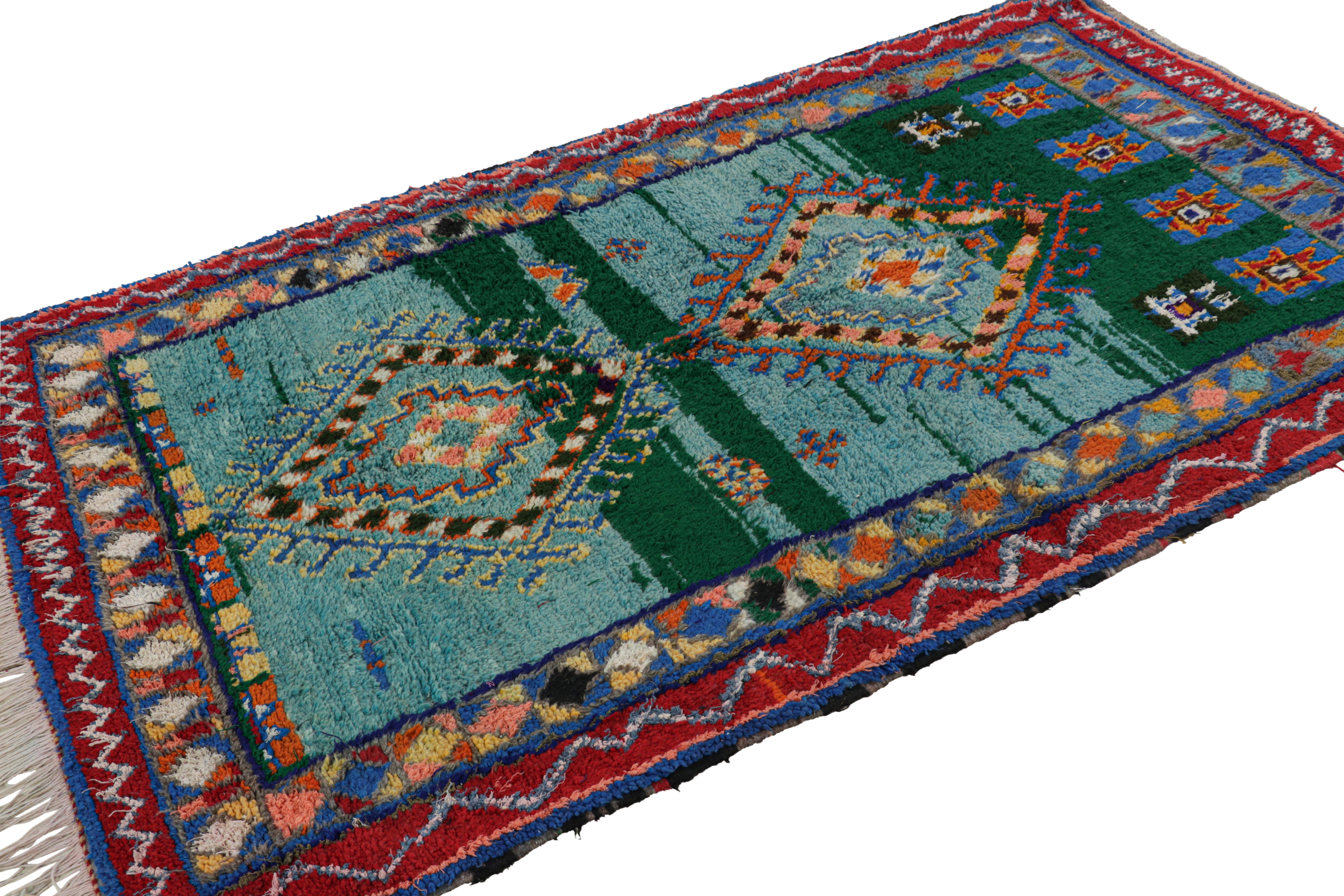 Mid-20th Century Vintage Moroccan Rug with Polychromatic Diamond Medallions, from Rug & Kilim For Sale