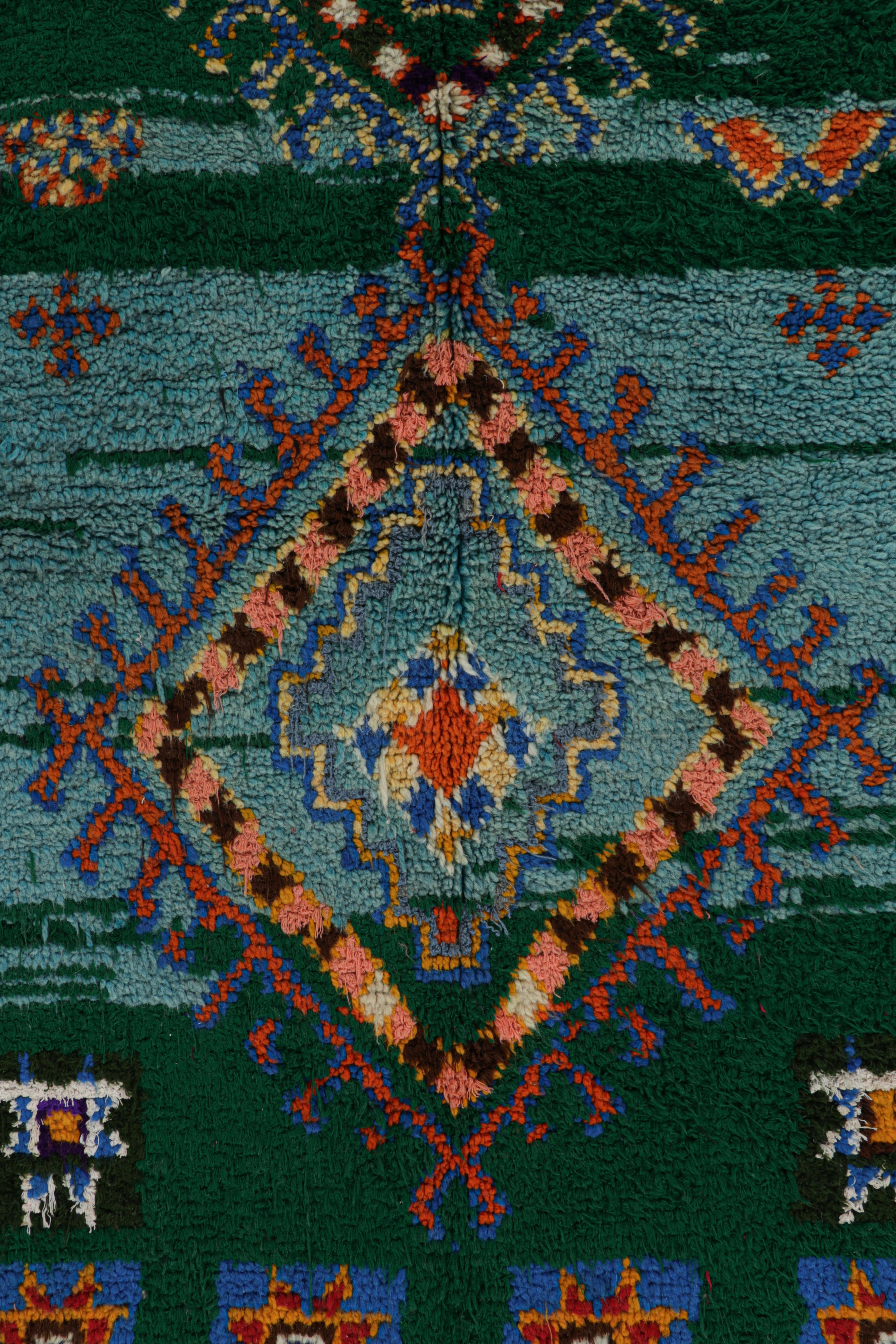 Wool Vintage Moroccan Rug with Polychromatic Diamond Medallions, from Rug & Kilim For Sale
