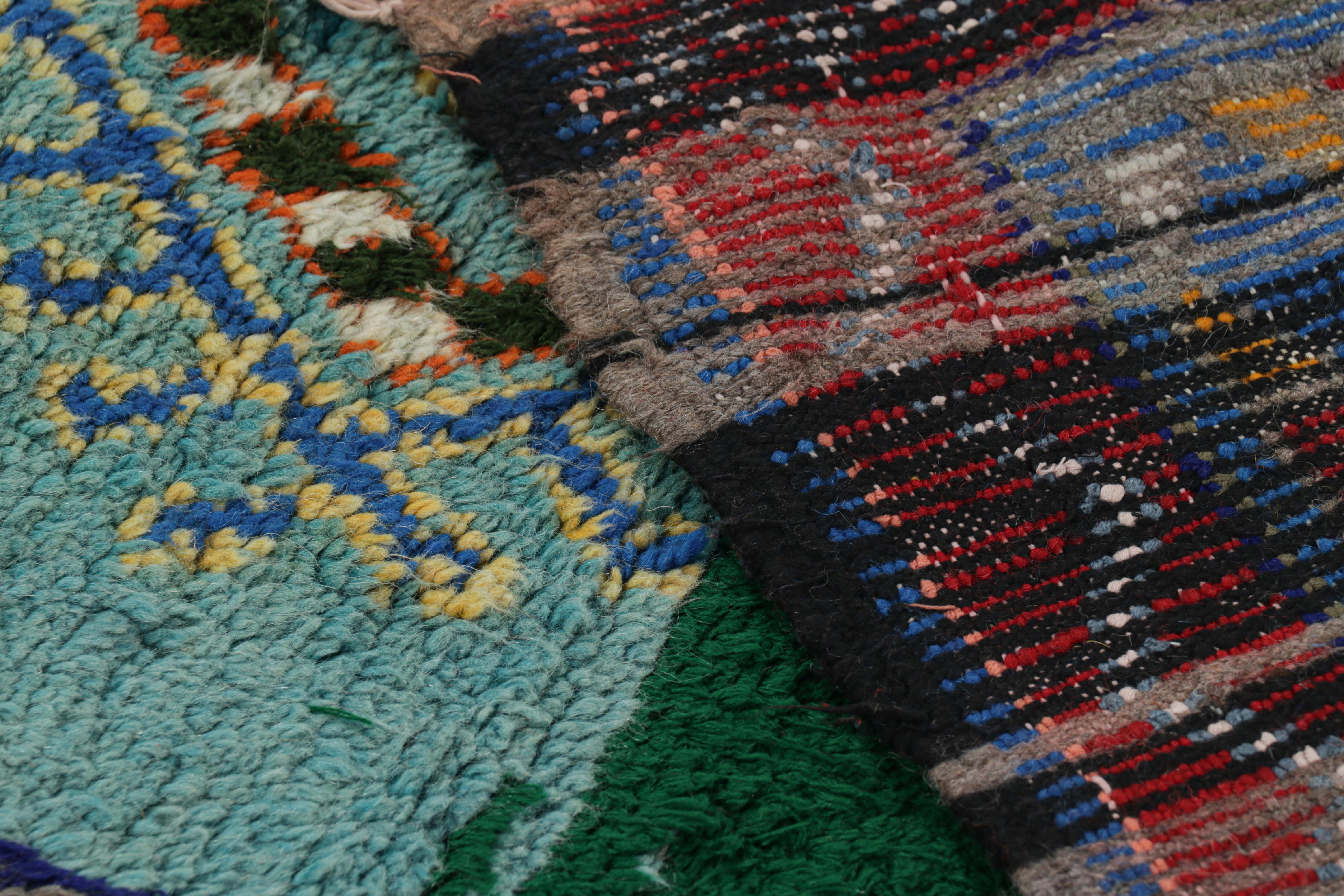 Vintage Moroccan Rug with Polychromatic Diamond Medallions, from Rug & Kilim For Sale 1