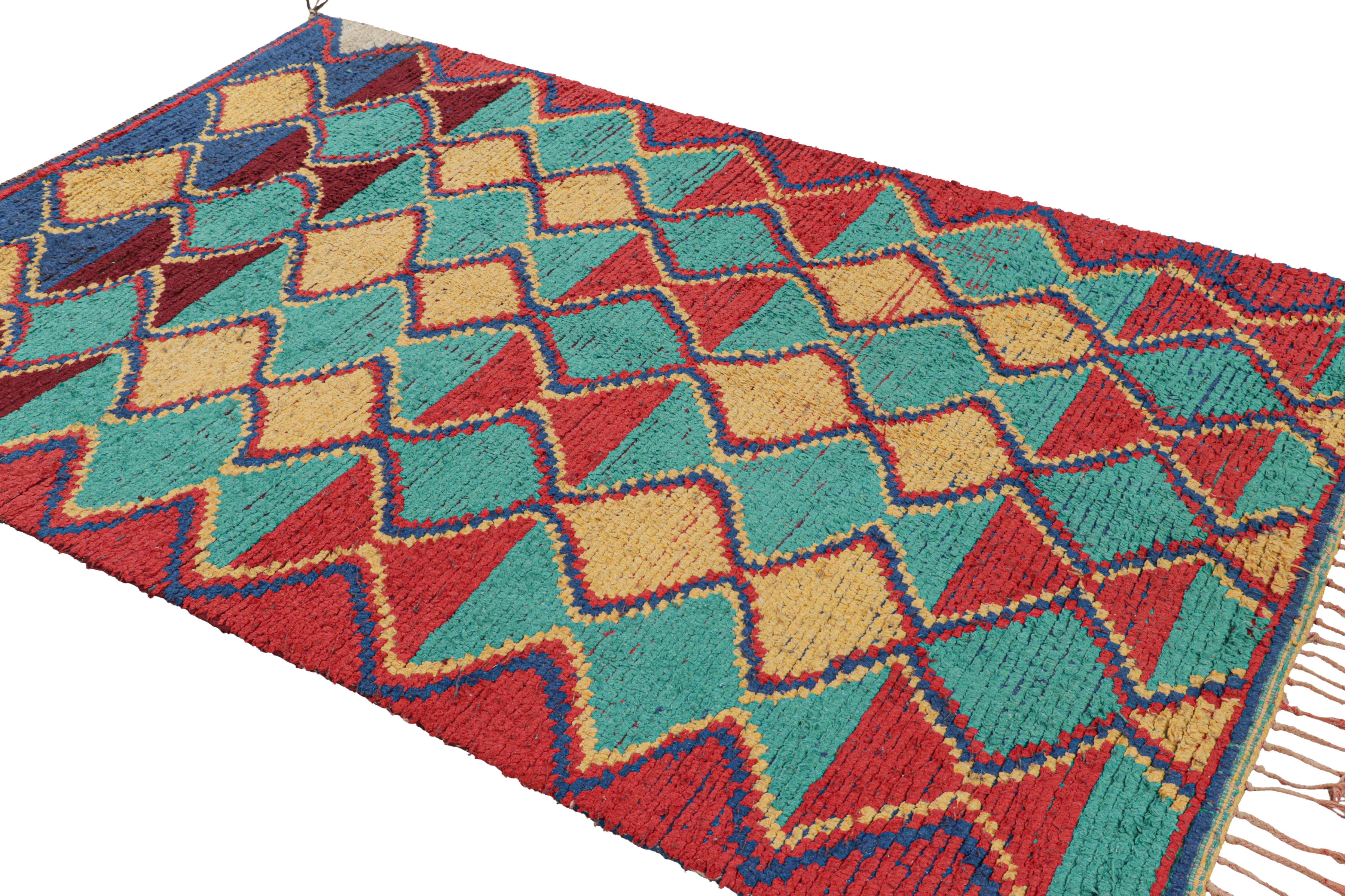 Vintage Moroccan Rug with Polychromatic Diamond Patterns, from Rug & Kilim In Good Condition For Sale In Long Island City, NY