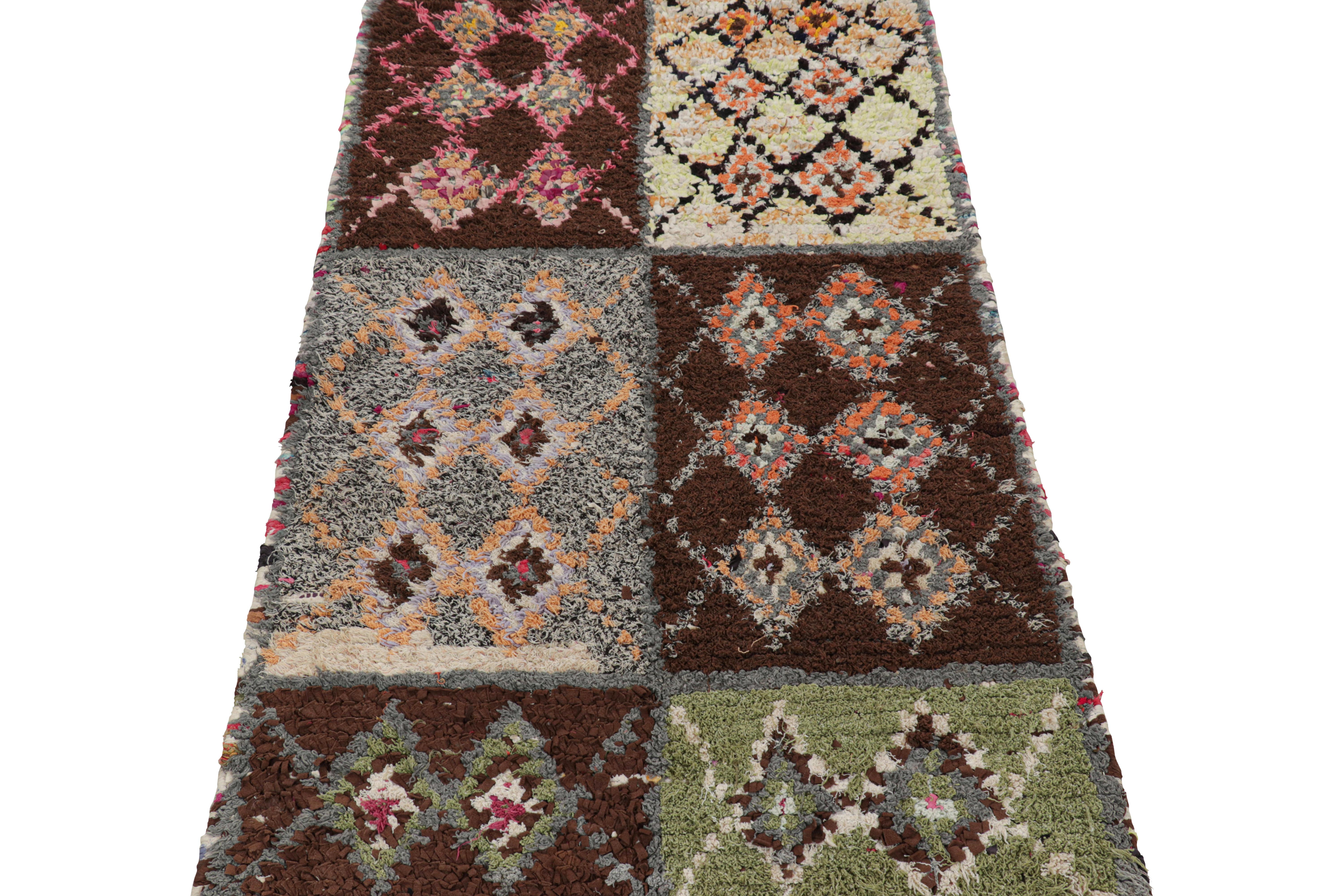 Mid-20th Century Vintage Moroccan Rug with Polychromatic Diamond Patterns, from Rug & Kilim For Sale