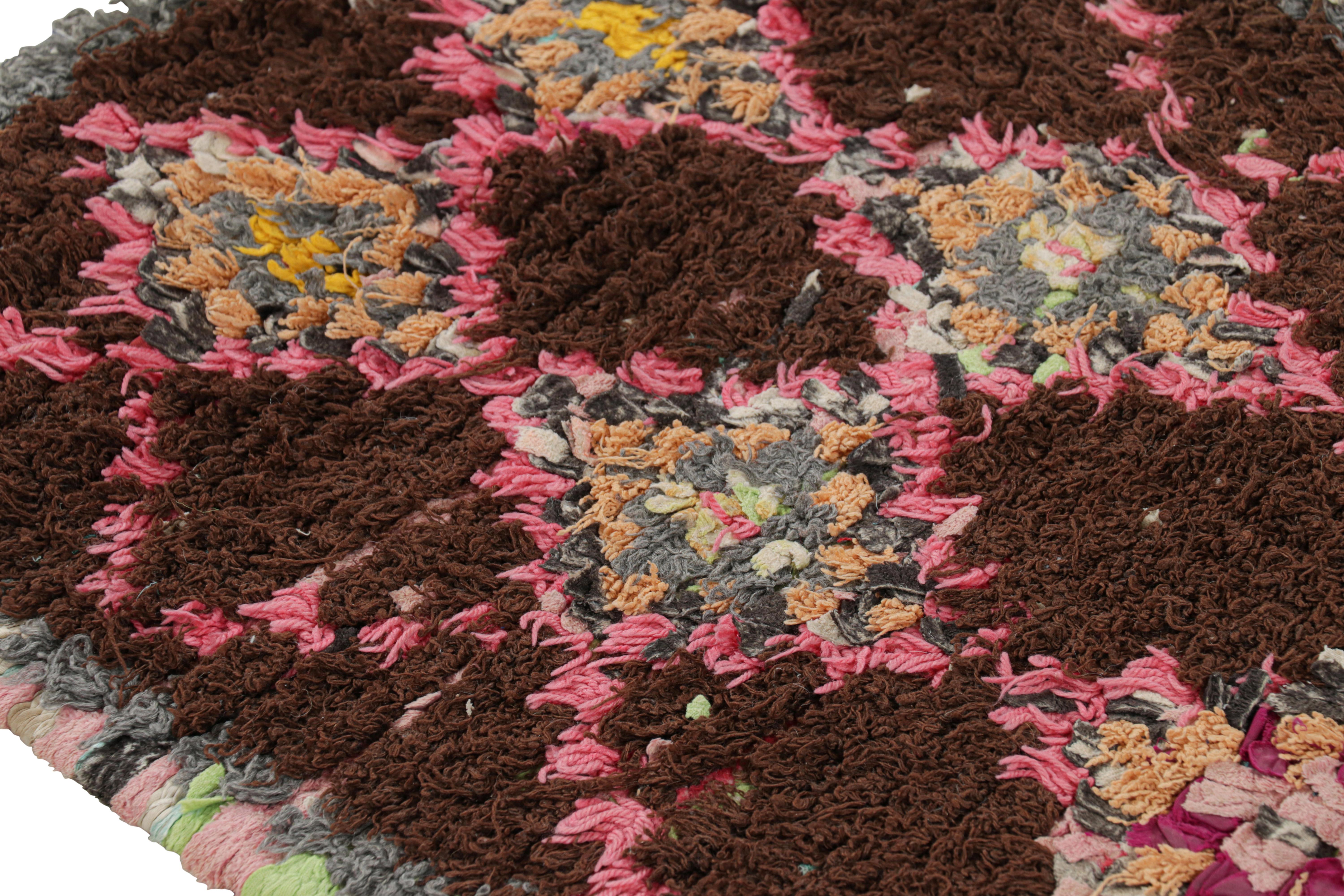 Wool Vintage Moroccan Rug with Polychromatic Diamond Patterns, from Rug & Kilim For Sale