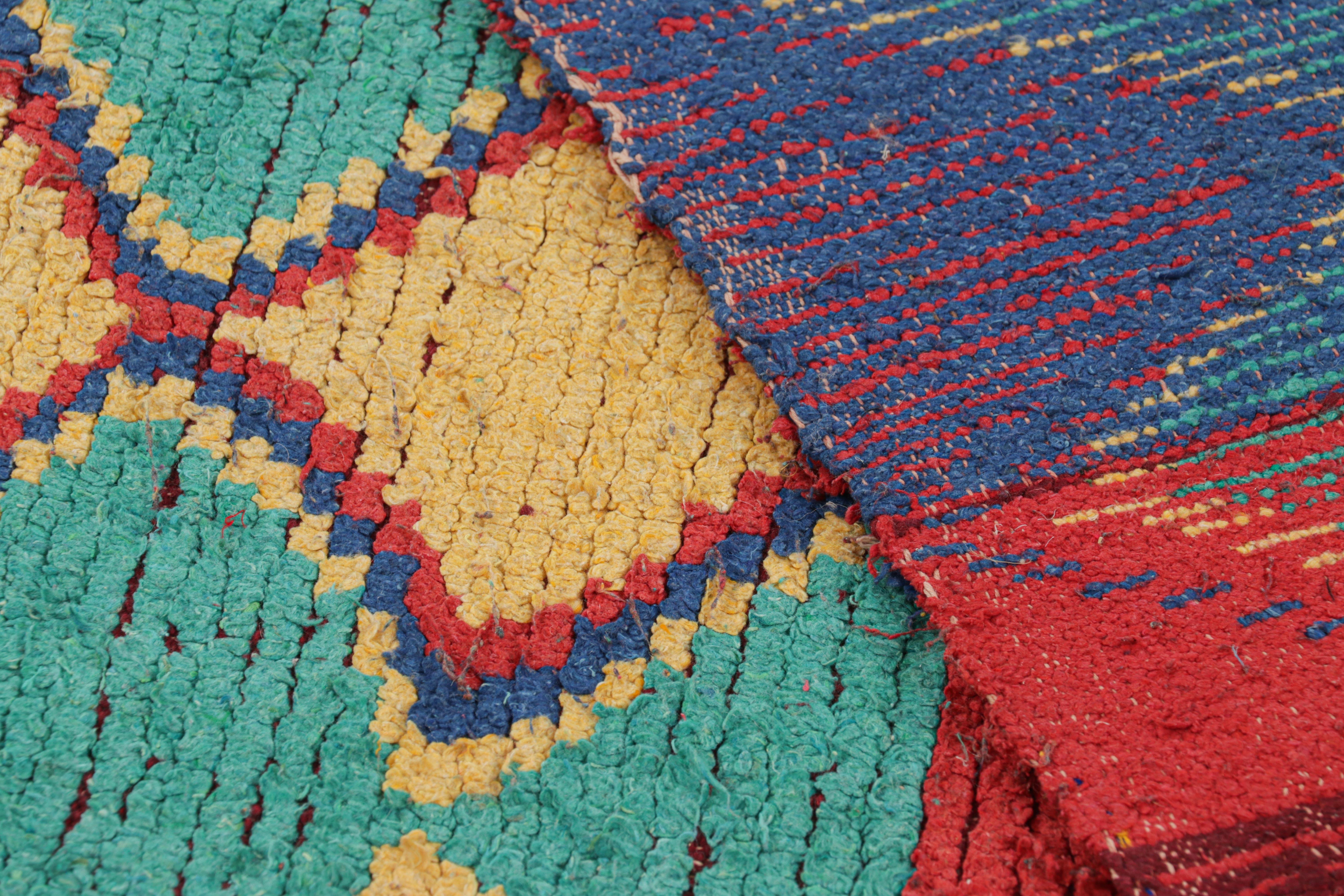 Vintage Moroccan Rug with Polychromatic Diamond Patterns, from Rug & Kilim For Sale 1