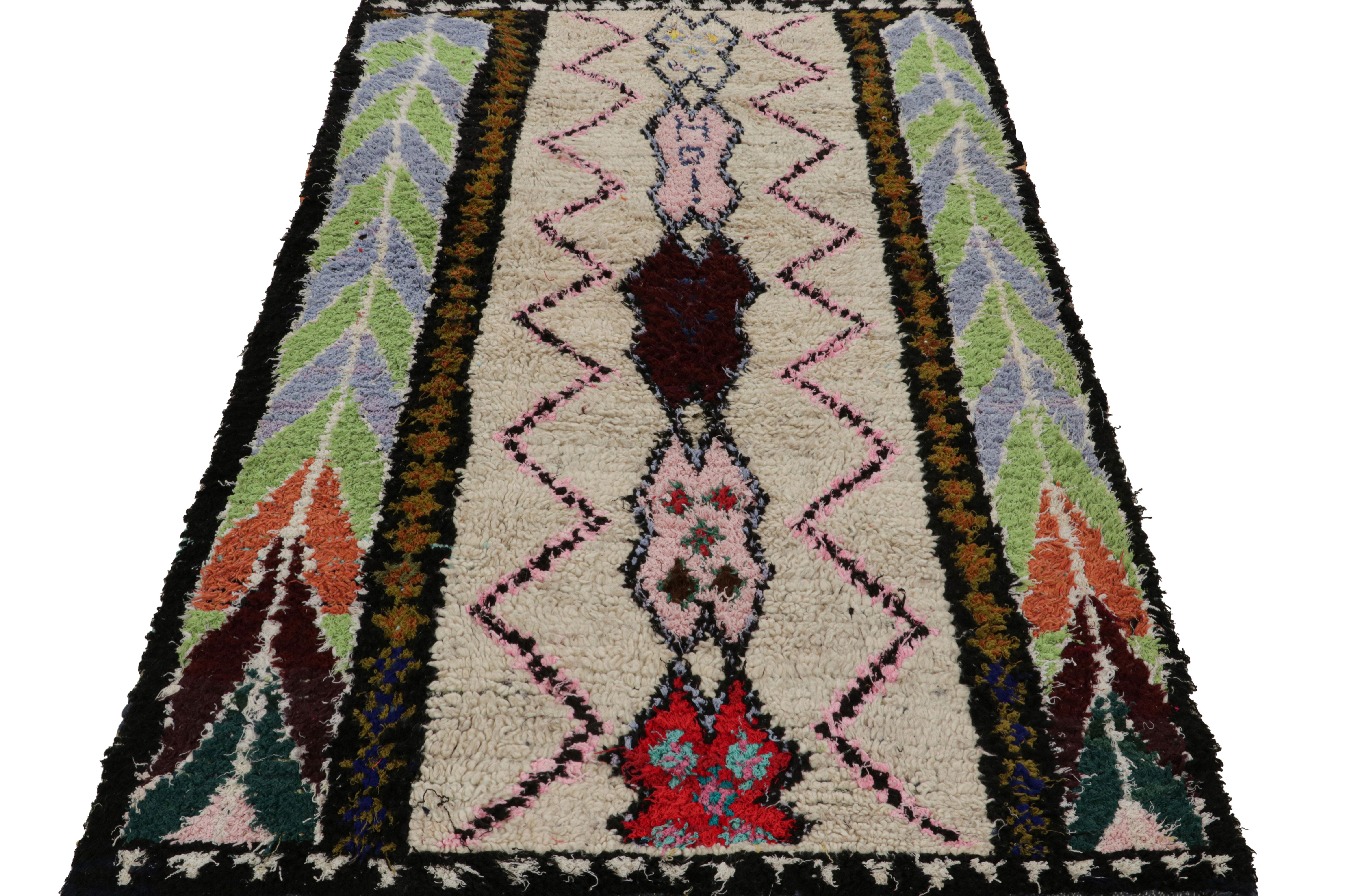 Hand-Knotted Vintage Moroccan Rug with Polychromatic Geometric Patterns, from Rug & Kilim  For Sale