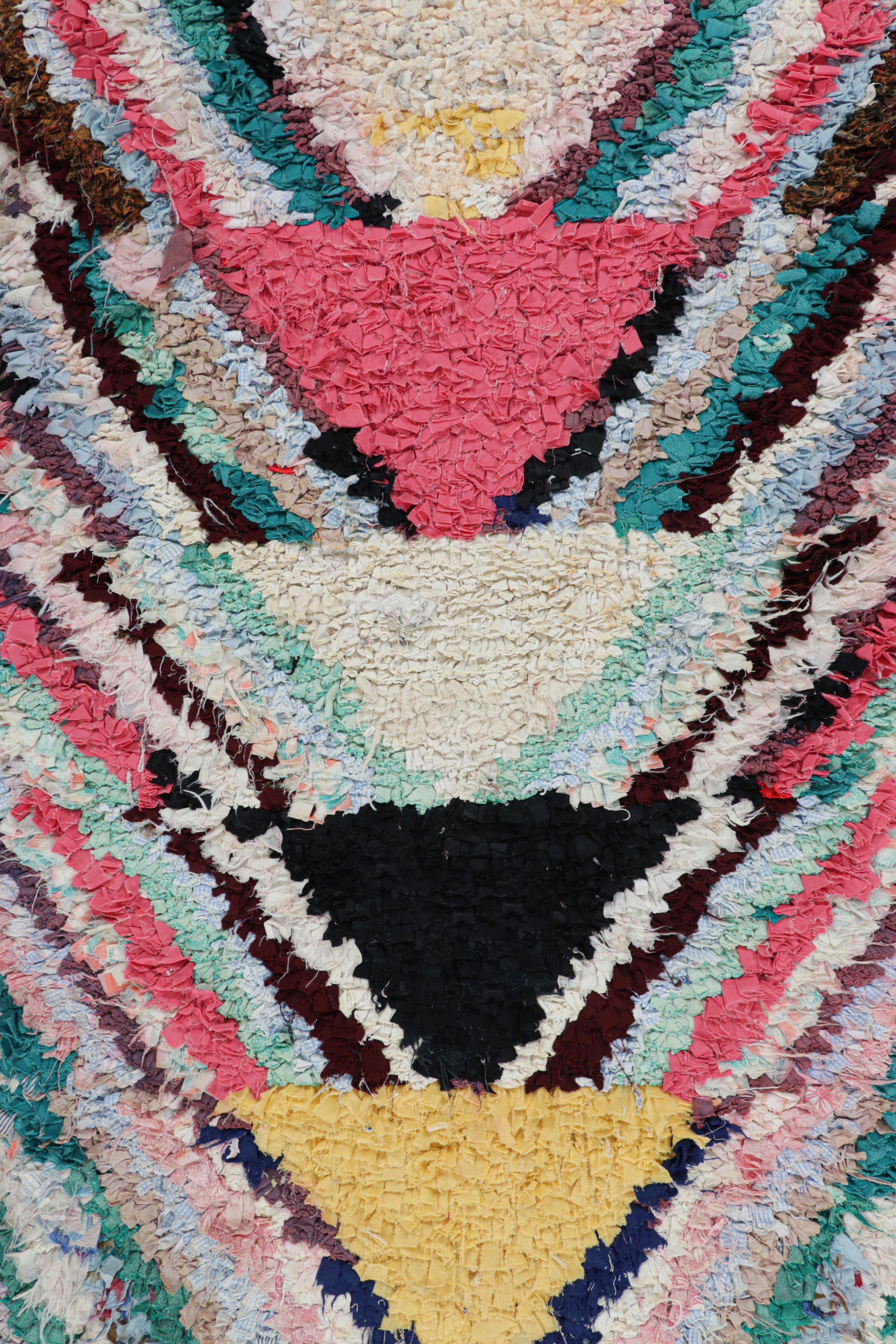 Hand-Knotted Vintage Moroccan Rug with Polychromatic Geometric Patterns, from Rug & Kilim For Sale