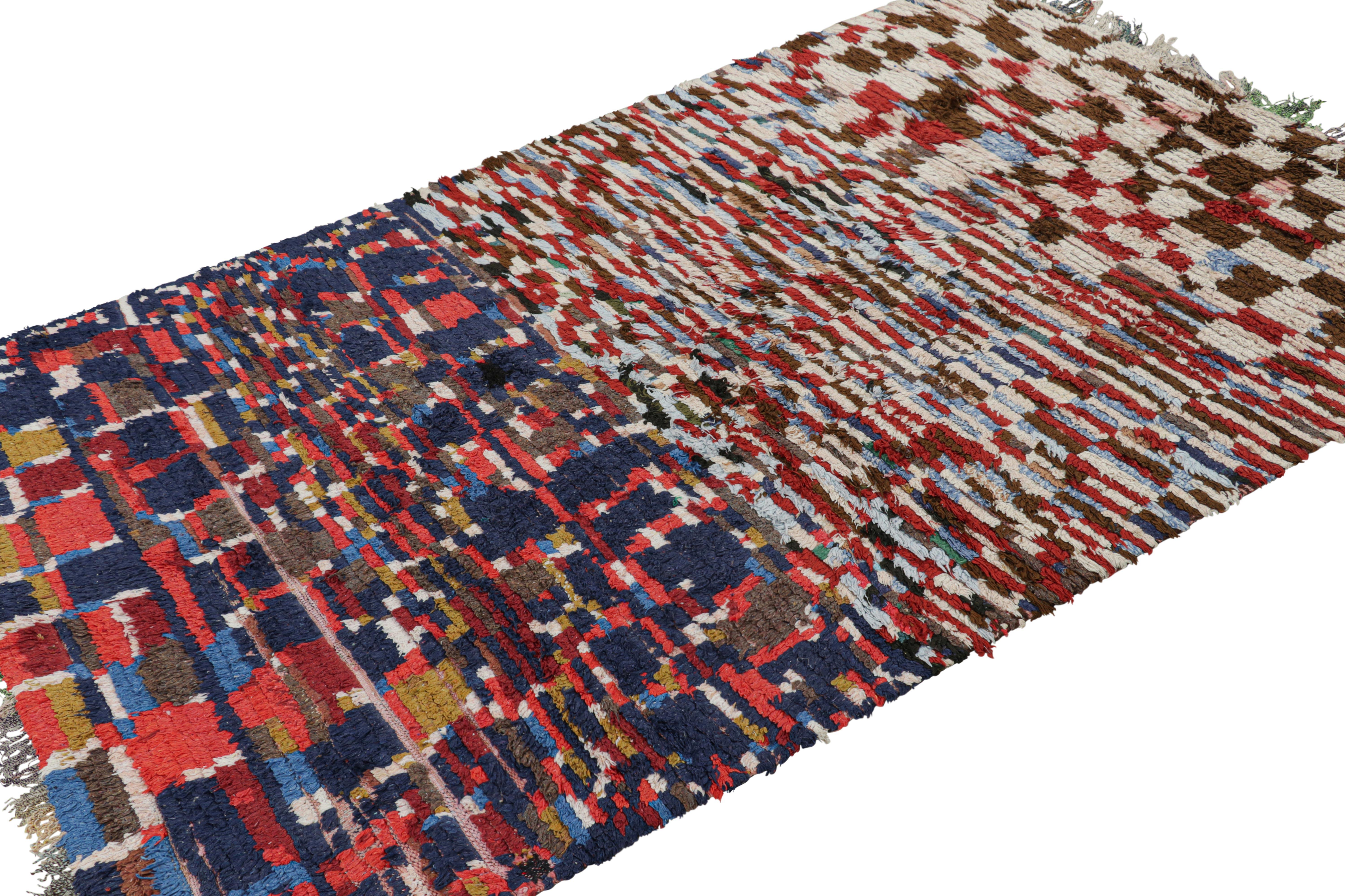 Mid-20th Century Vintage Moroccan Rug with Polychromatic Geometric Patterns, from Rug & Kilim For Sale