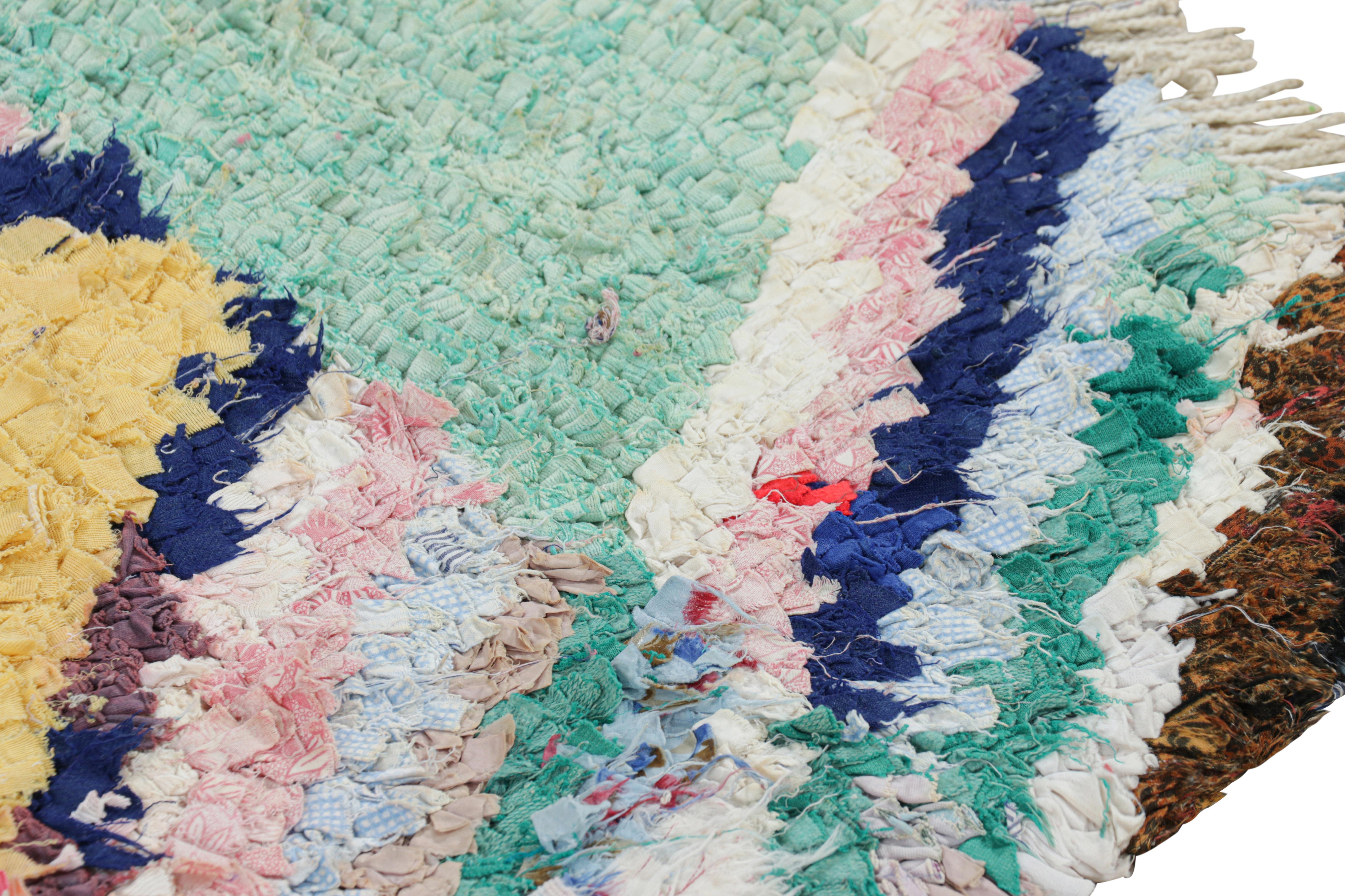 Wool Vintage Moroccan Rug with Polychromatic Geometric Patterns, from Rug & Kilim For Sale