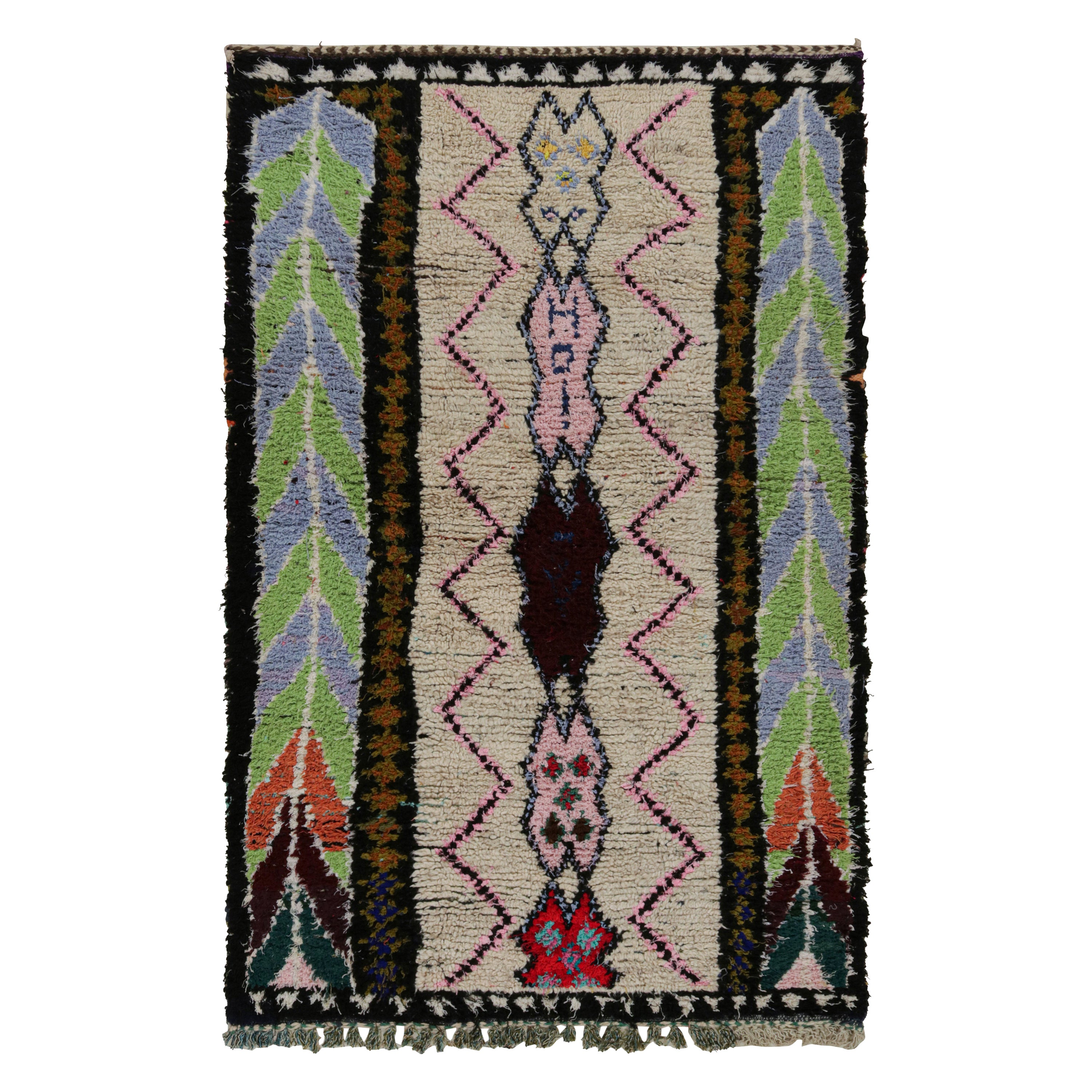 Vintage Moroccan Rug with Polychromatic Geometric Patterns, from Rug & Kilim