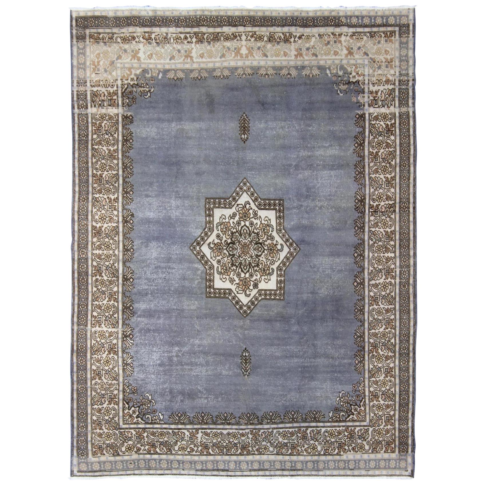 Vintage Moroccan Rug with Star Medallion For Sale