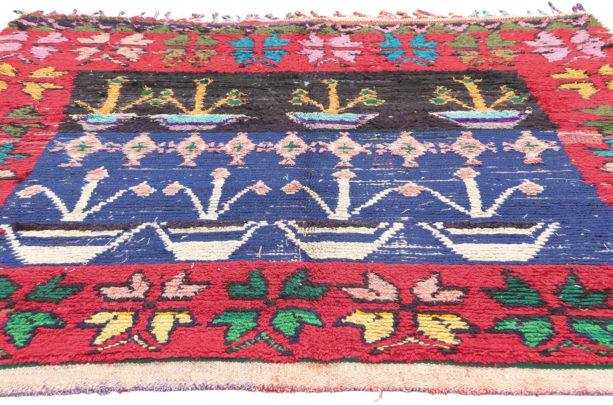 Tribal Vintage Moroccan Azilal Rug with Tree of Life Design, Berber Tribes of Morocco For Sale