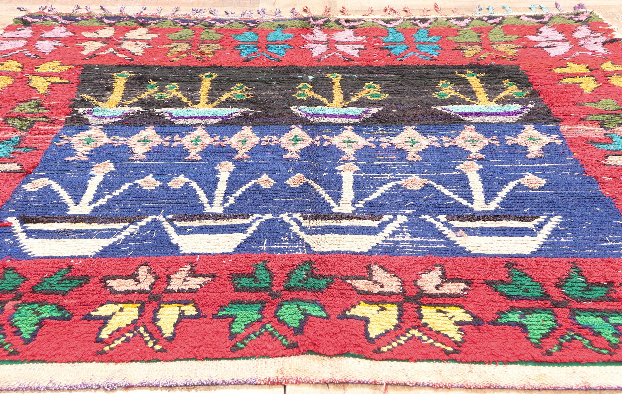 Vintage Moroccan Azilal Rug with Tree of Life Design, Berber Tribes of Morocco For Sale 1