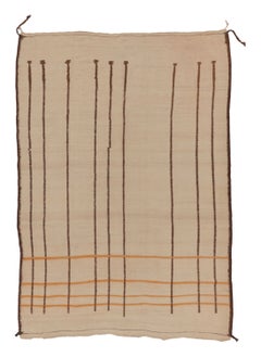 Alfombra marroquí vintage con diseños tribales en beige y marrón - Rug & Kilim