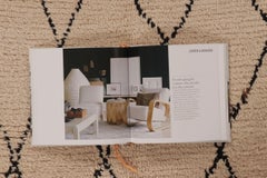 Tappeto marocchino vintage con griglia tribale a rombi in beige e nero - Rug & Kilim