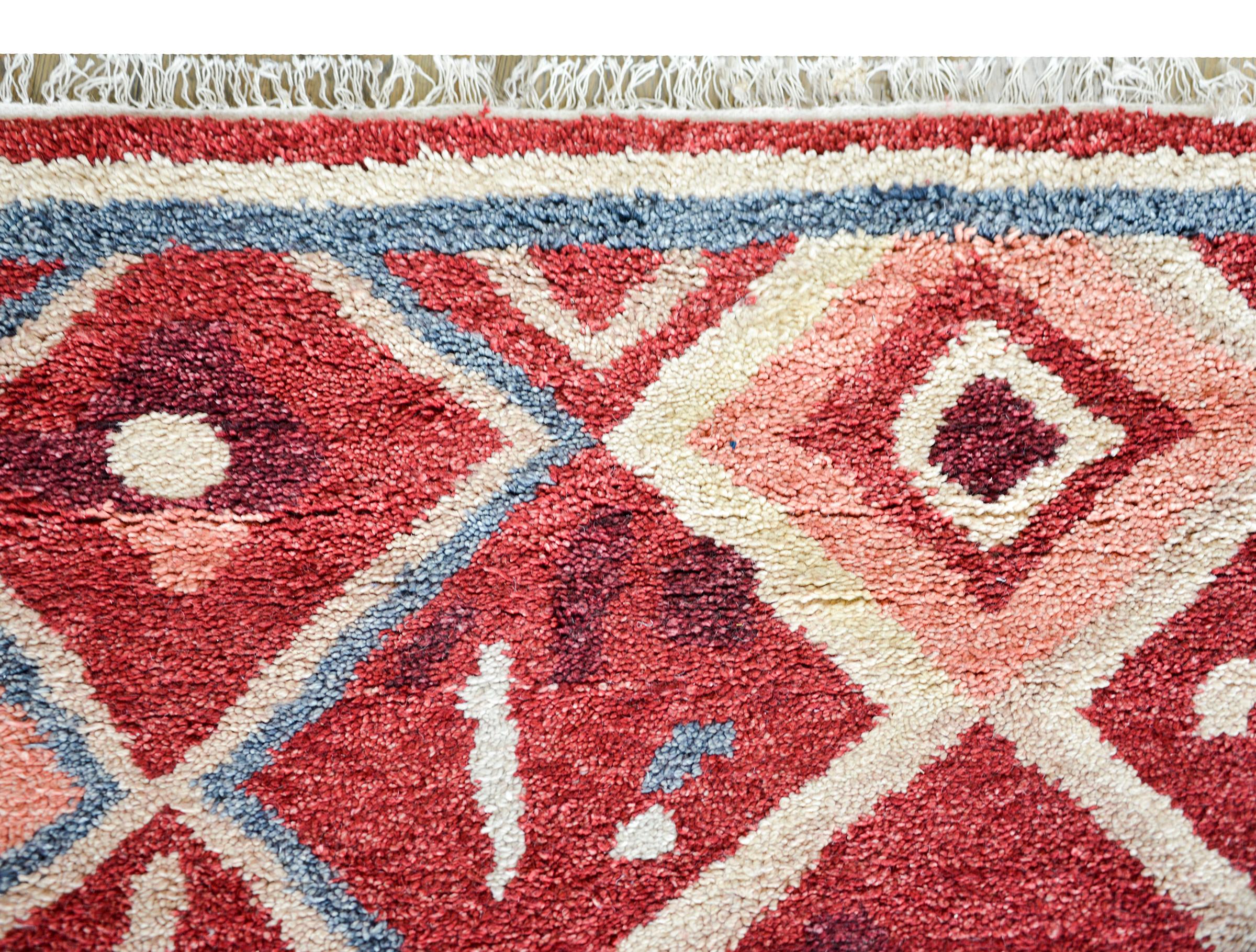 Hand-Knotted Moroccan Rug For Sale