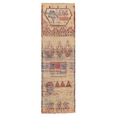 Vintage Moroccan Runner in Gold with Geometric Patterns, from Rug & Kilim