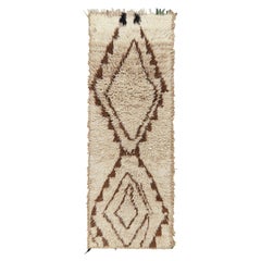 Alfombra marroquí vintage beige-marrón con medallones de diamantes  Rug & Kilim