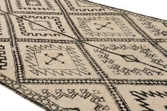 Vintage Moroccan Runner Rug in Beige, with Diamond Medallions, from Rug & Kilim